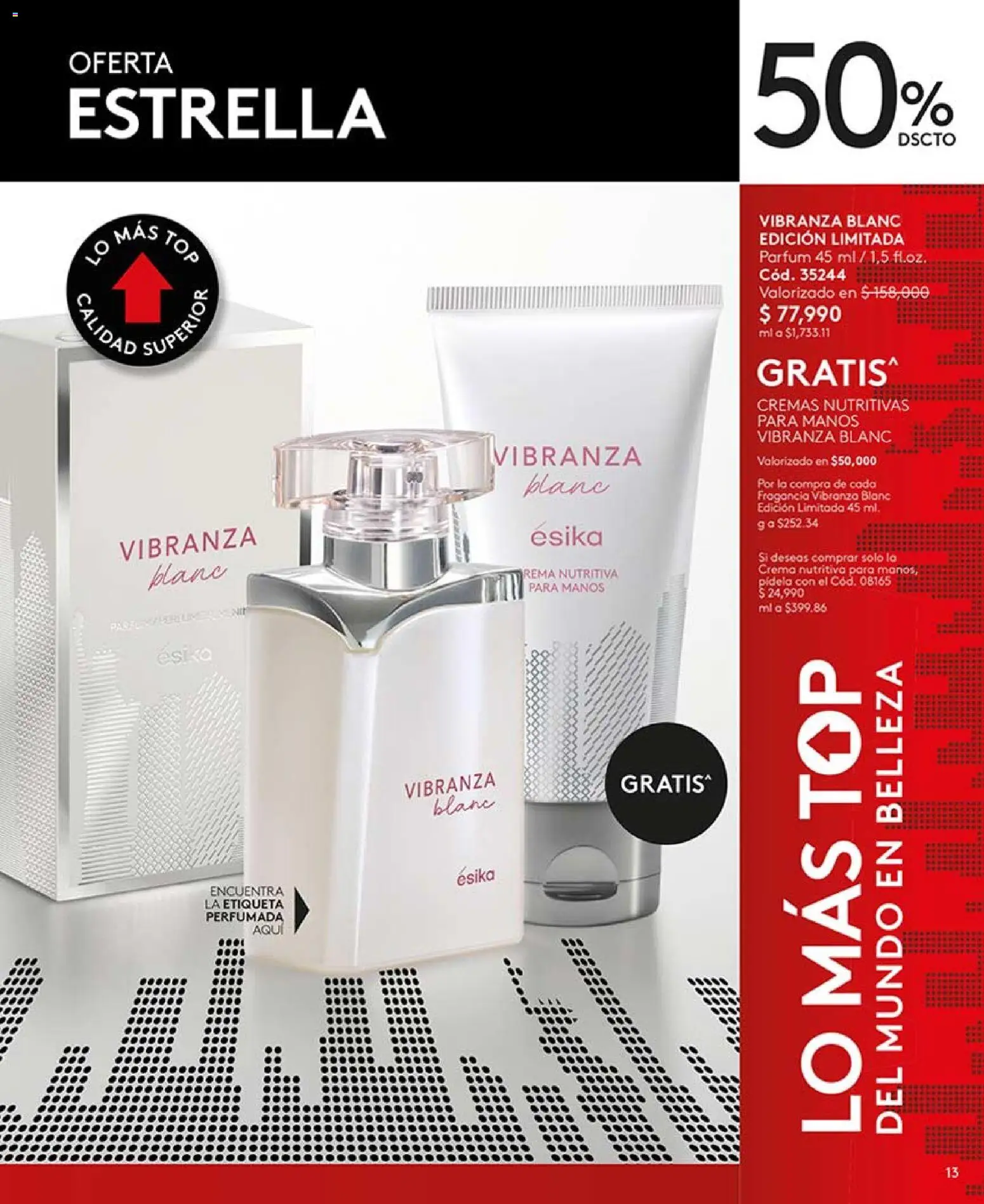 Ésika revista - valida desde el 13.03.2026 | Página: 13 | Productos: Crema, Top, Fragancia