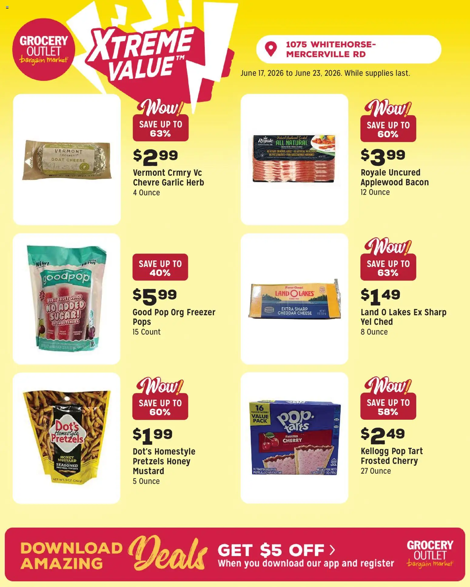 Grocery Outlet Weekly Ad - valid from 17.06.2026 | Page: 6 | Products: Cheese, Garlic, Freezer