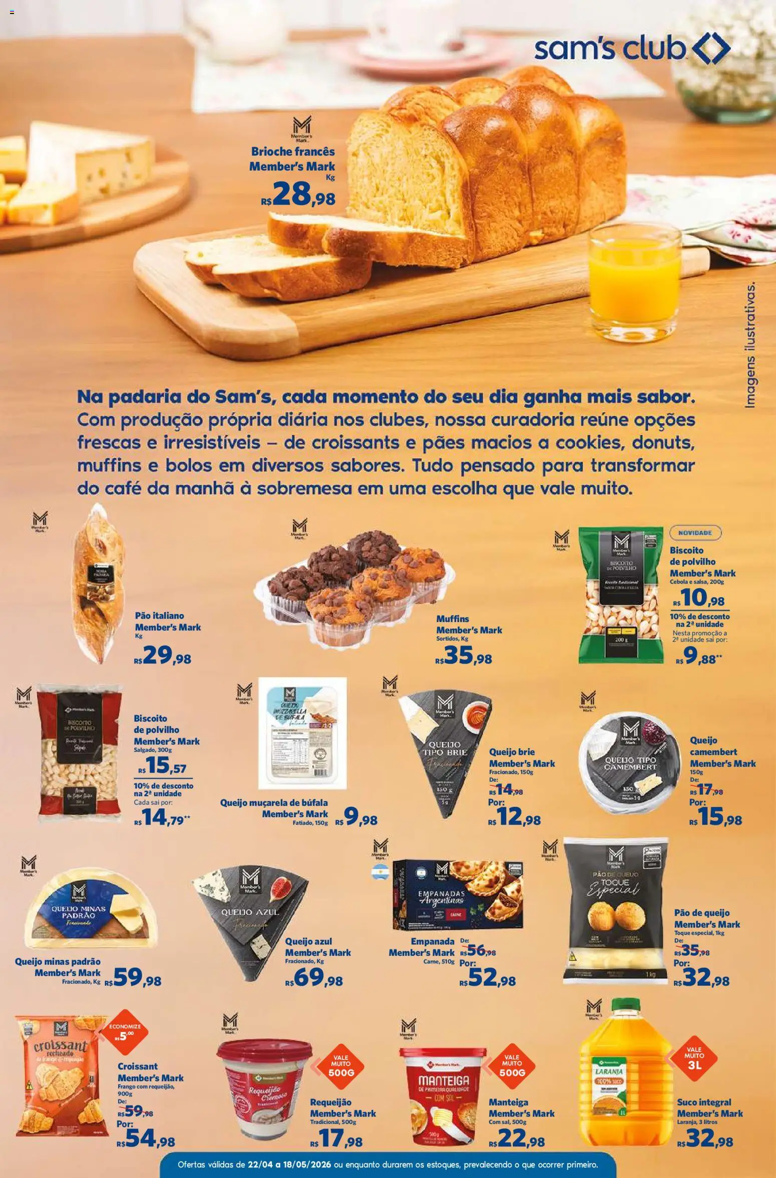 Sam's Club Folheto - válido de 22.04.2026 | Página: 7 | Produtos: Suco, Muçarela, Camembert, Frango