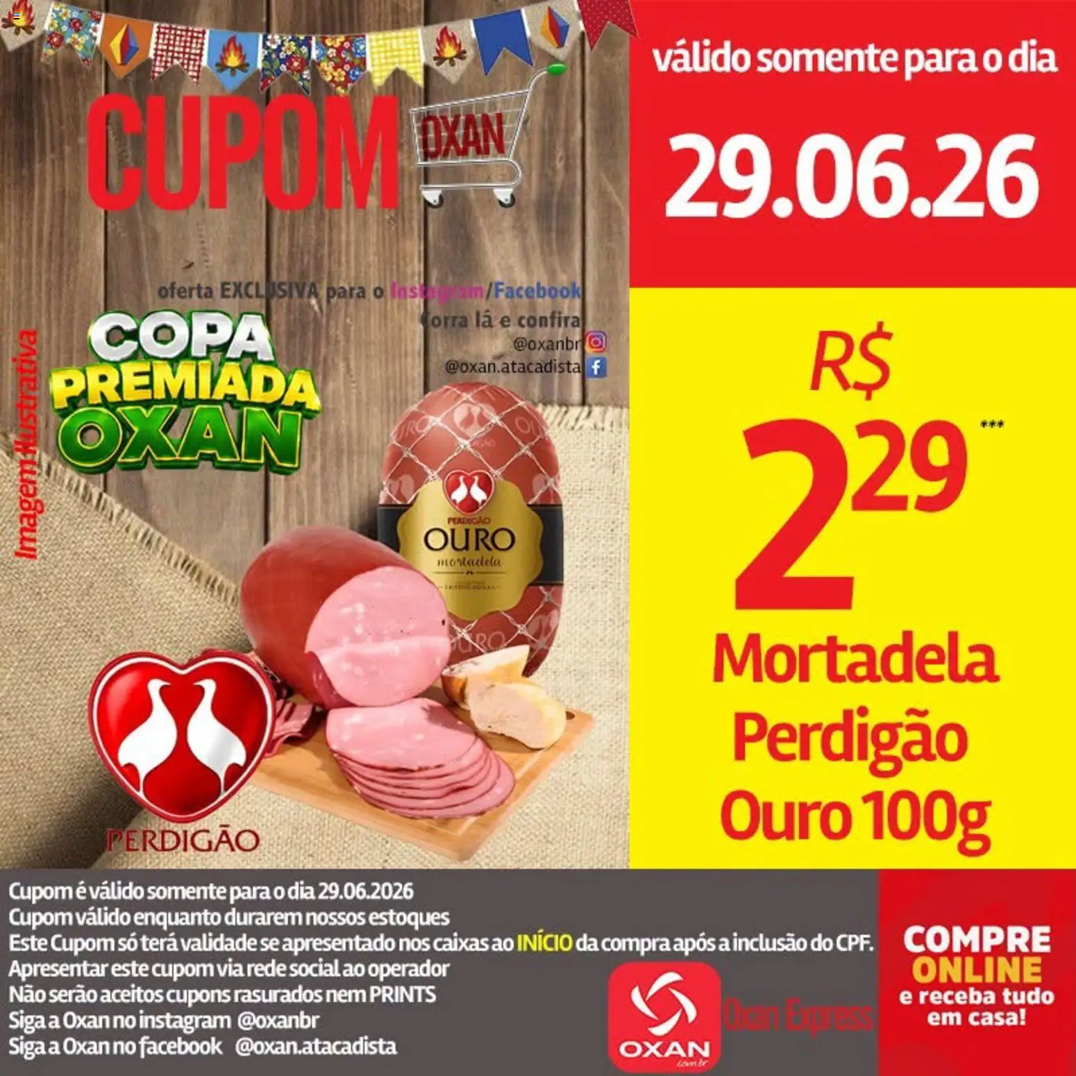 Oxan Atacadista Folheto - válido de 29/06/2026 | Página: 10 | Produtos: Mortadela, Copa