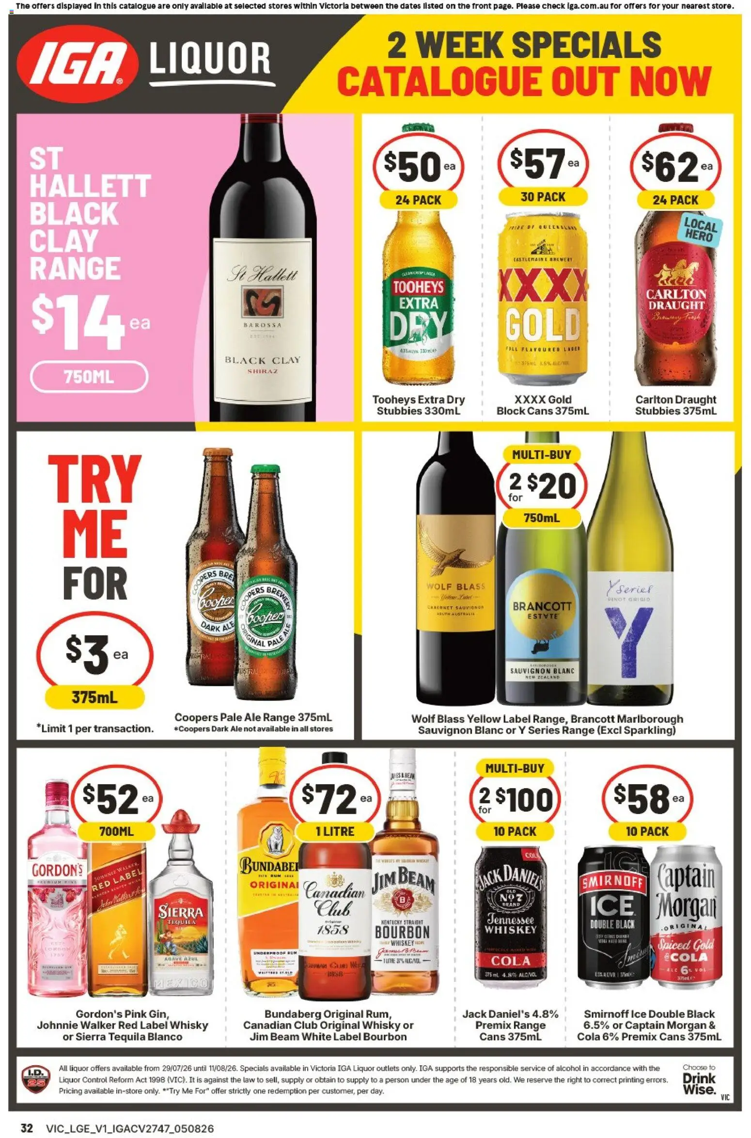 IGA catalogue - valid from 05/08/2026 | Page: 36 | Products: Bourbon, Whiskey, Rum, Clay