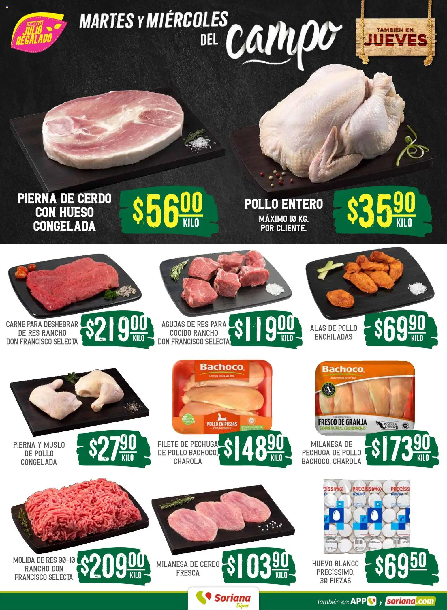 Nuevas ofertas de Soriana válidas en toda la República Mexicana desde el 16.06.2026. ¡Encuentra las mejores ofertas en Soriana Martes y Miércoles del Campo Súper: Tijuana, Mexicali, Ensenada, San Luis Río Colorado y Tecate! | Página: 4 | Productos: Pollo, Milanesa, Cerdo, Res