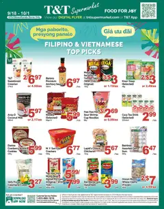 Preview of T&T Supermarket flyer - Filipino & Vietnamese Top Picks from shop T&T Supermarket valid from Sep 18, 2026