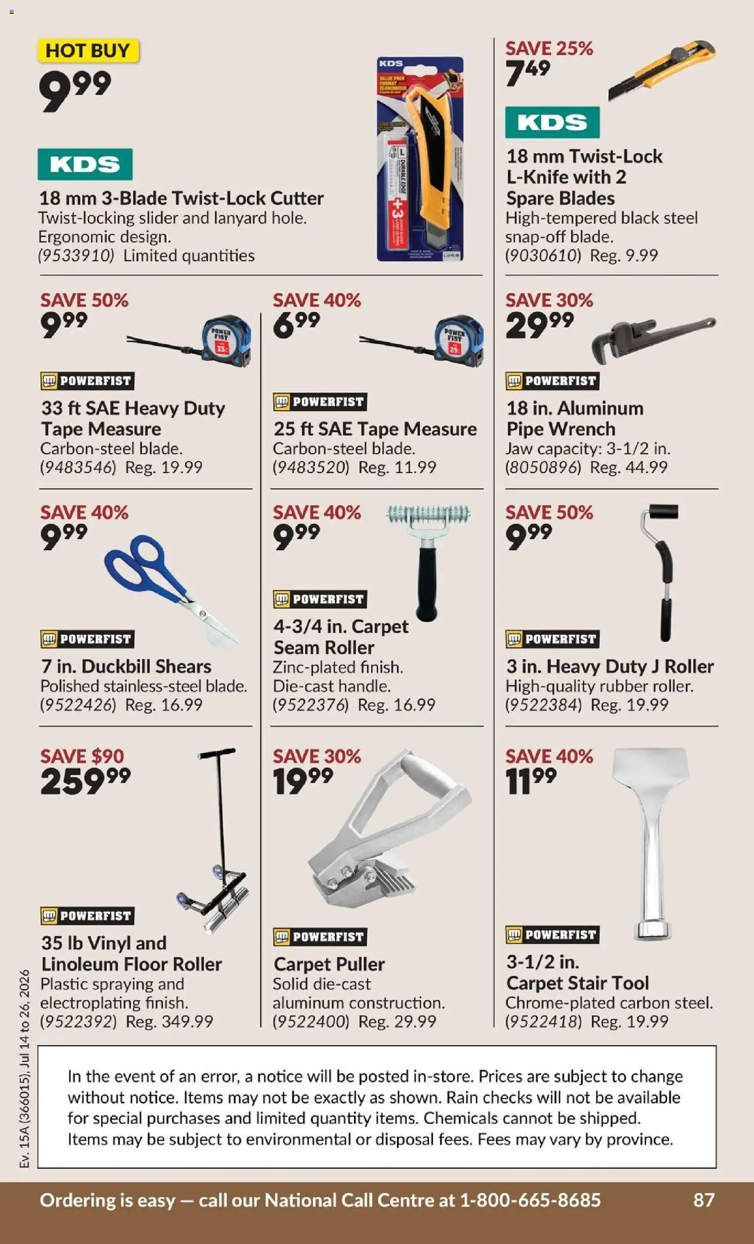 Princess Auto flyer valid from Jul 14, 2026 | Page: 101 | Products: Cutter, Carpet