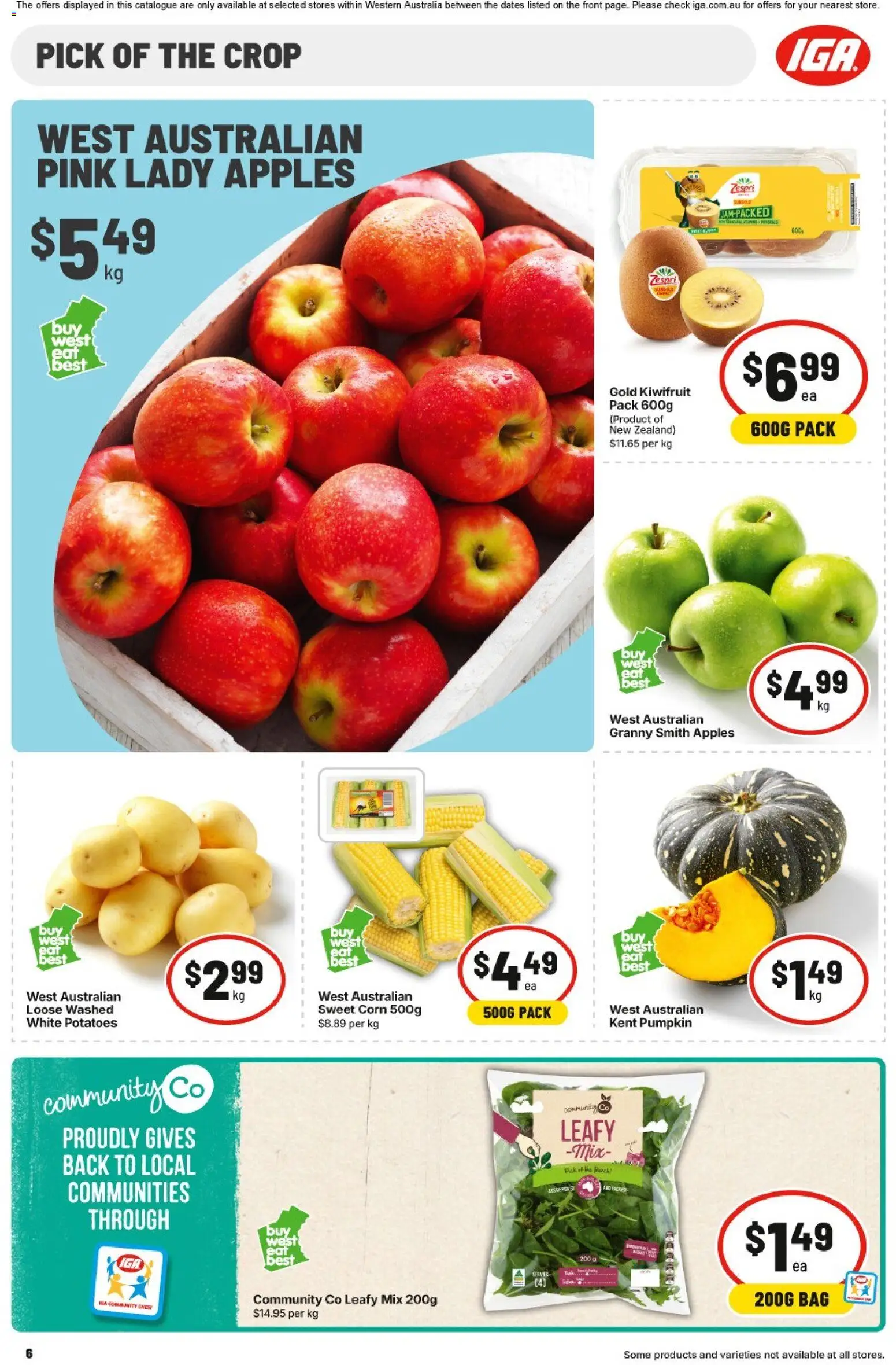 IGA catalogue - valid from 30/09/2026 | Page: 6 | Products: Corn, Kiwifruit, Potatoes, Bag