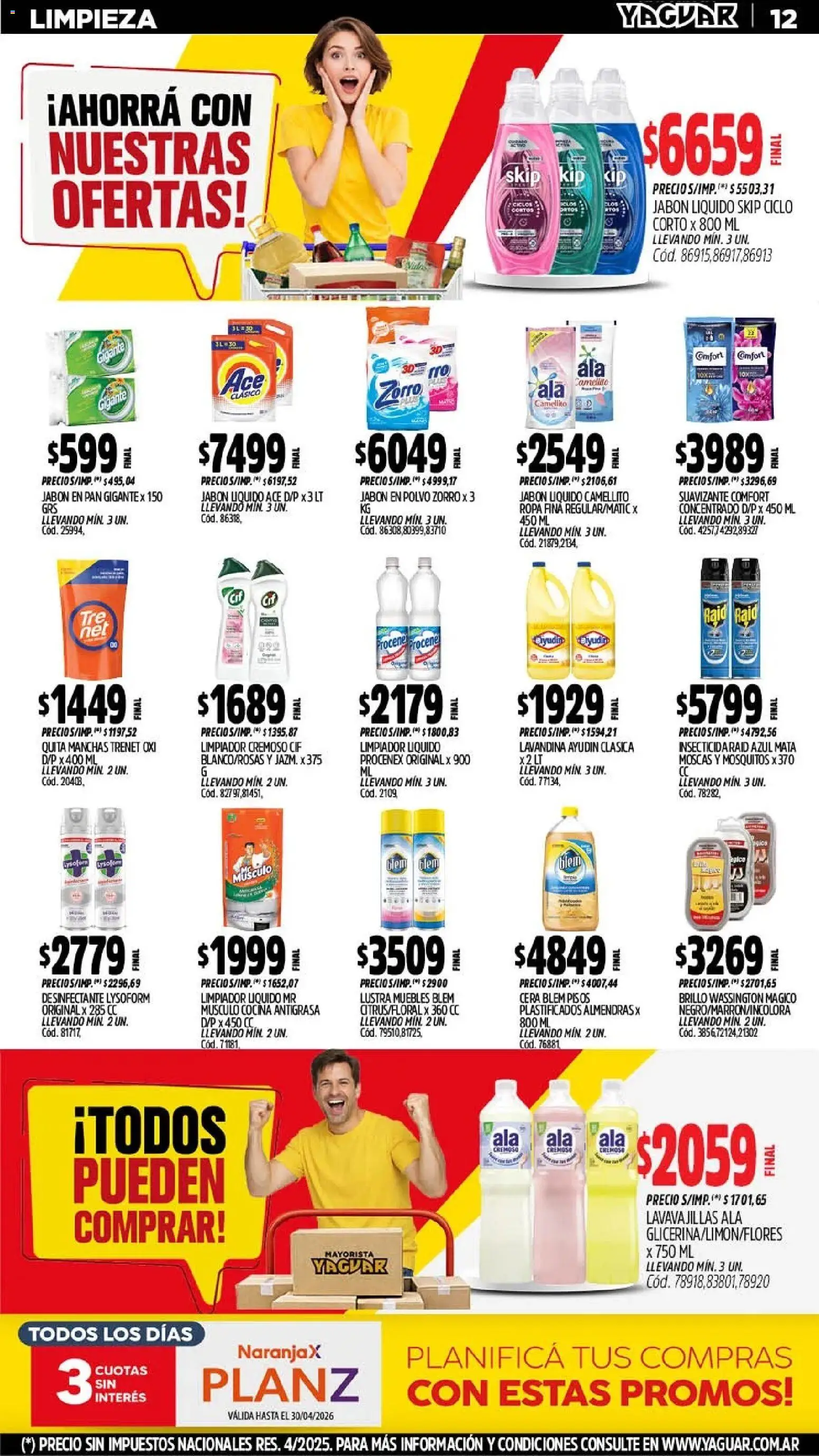 Yaguar - Oferta Semanal Jujuy │ válido desde el 11.05.2026 | Página: 12 | Productos: Antigrasa, Brillo, Jabón, Cera