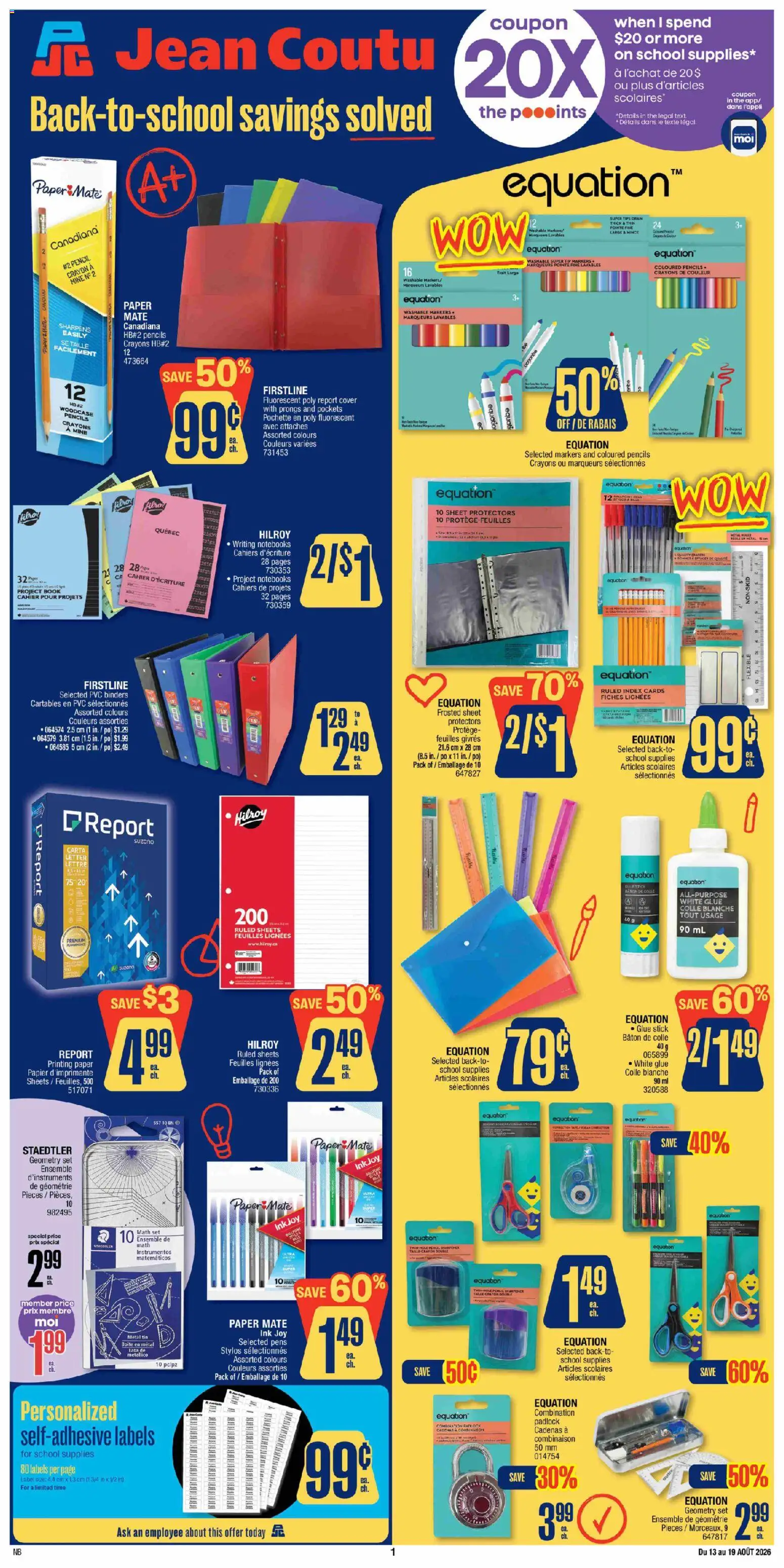 Jean Coutu flyer valid from Aug 13, 2026 | Page: 1 | Products: Pencil sharpener