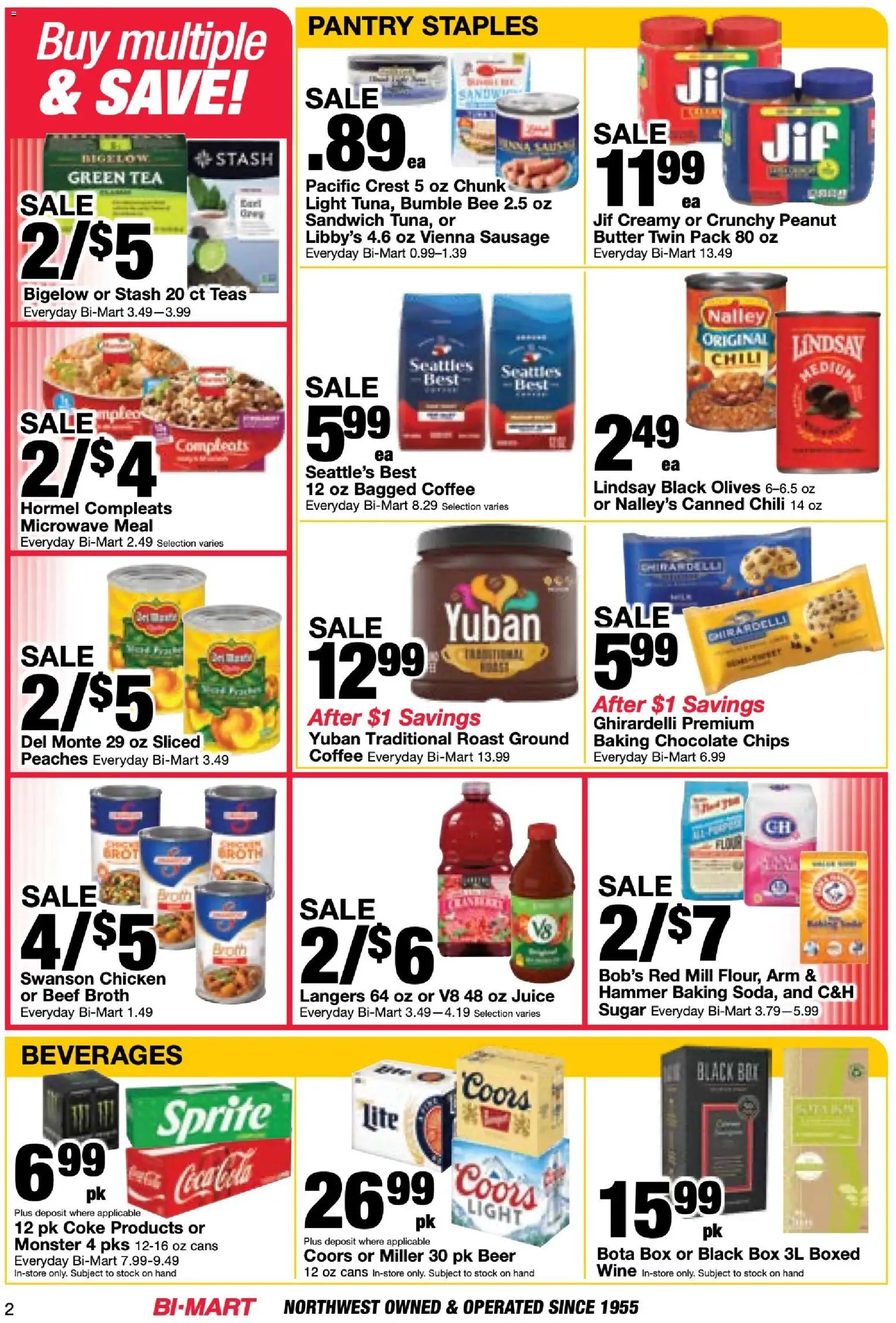 Bi-Mart Memberships Savings Book - valid from 09/15/2026 | Page: 2 | Products: Green Tea, Box, Beef, Sprite