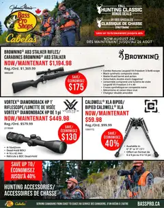 Preview of Weekly flyer / circulaire - Bonus Deals from shop Cabelas valid from Aug 21, 2026