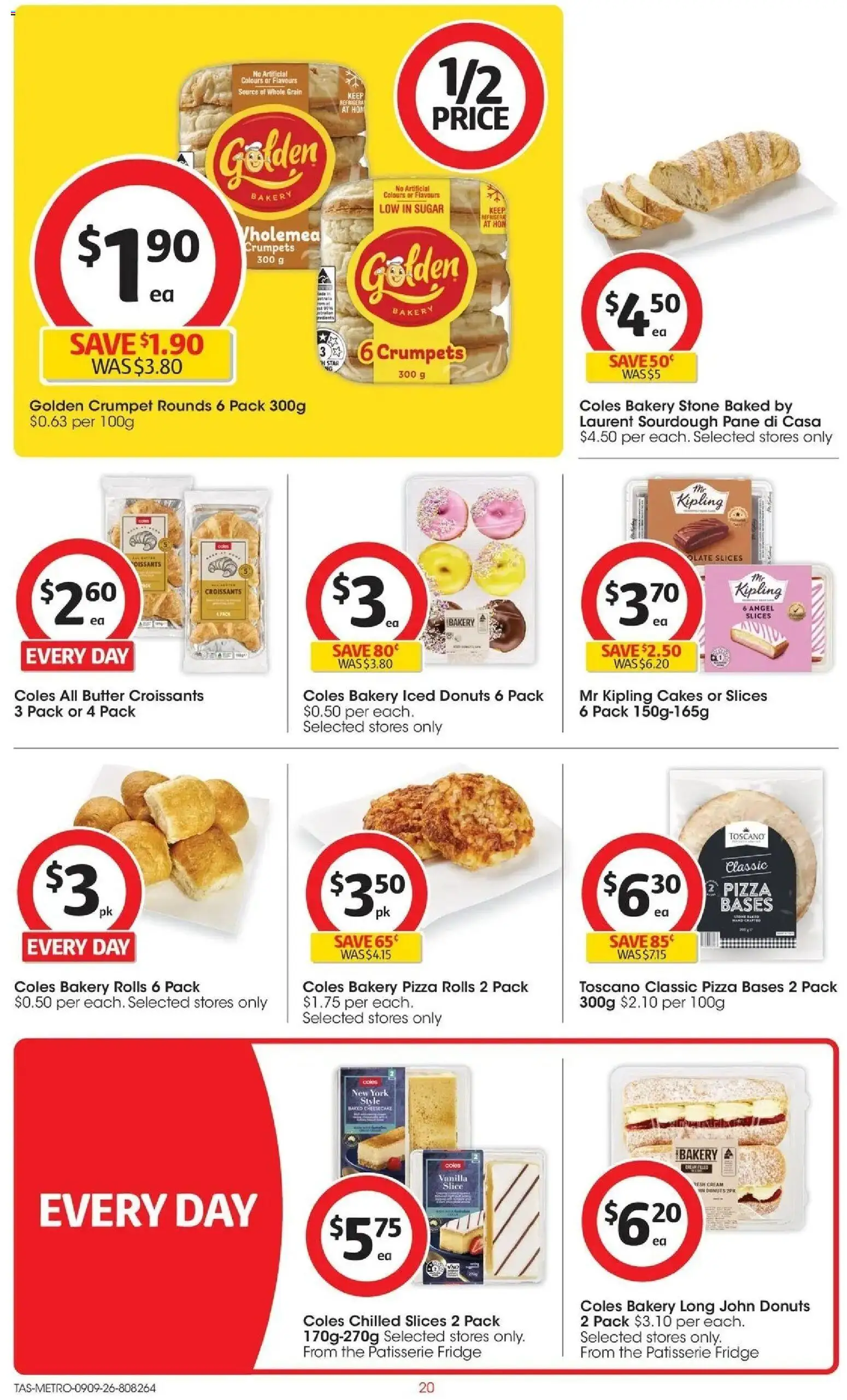 Coles catalogue - valid from 09/09/2026 | Page: 20 | Products: Crumpets, Cream, Fridge, Bakery