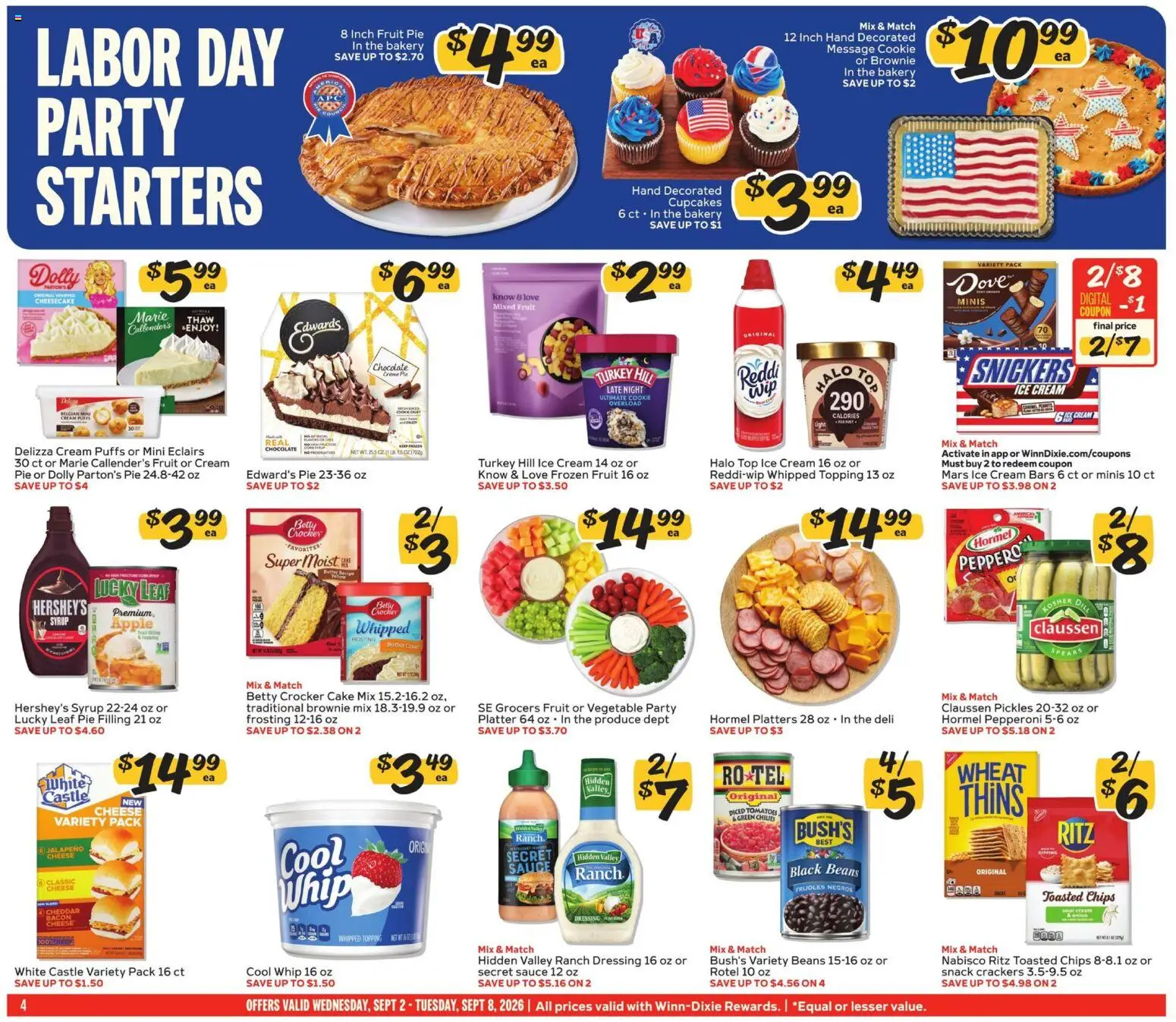 Winn Dixie Weekly Ad - valid from 09/02/2026 | Page: 4 | Products: Butter, Sauce, Cake, Cheesecake