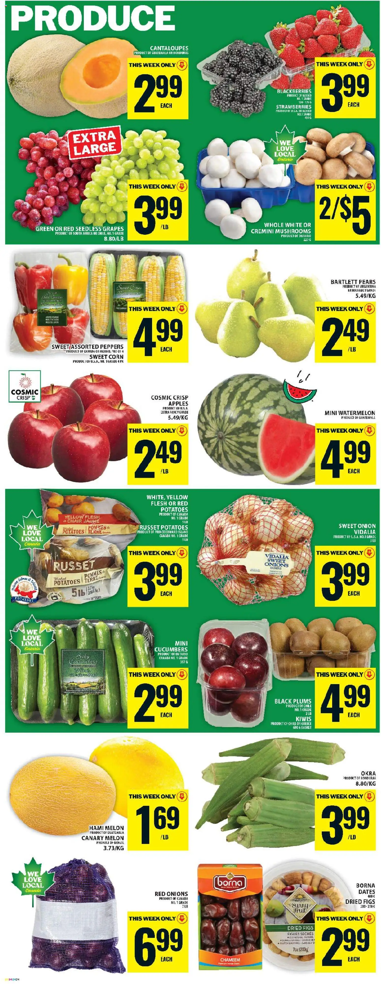 Food Basics flyer valid from 07.05.2026 | Page: 6 | Products: Cucumbers, Potatoes, Chair, Apples