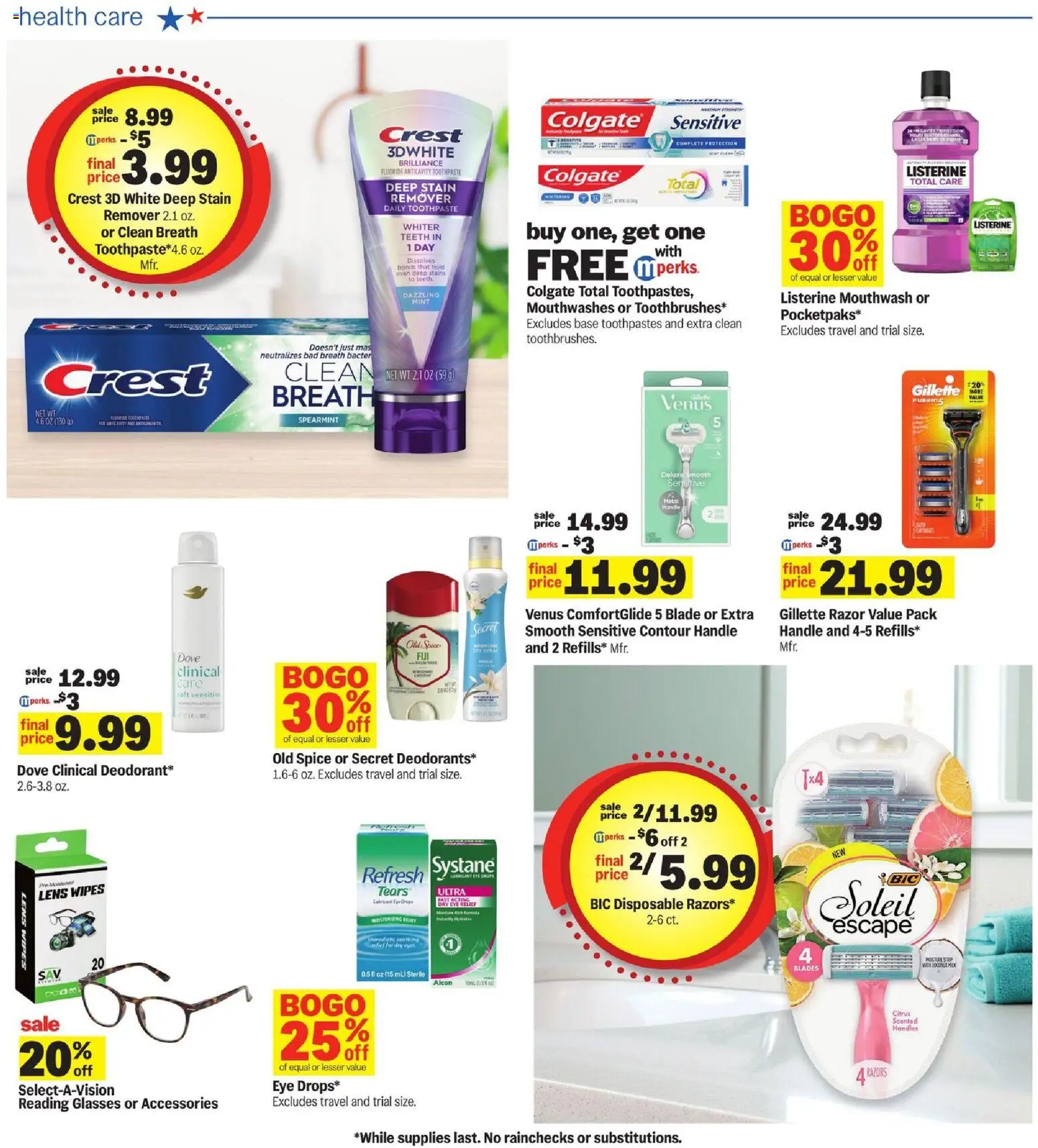 Meijer Weekly Ad - MI - valid from 13.05.2026 | Page: 40 | Products: Toothpaste, Mouthwash, Stain remover, Glasses