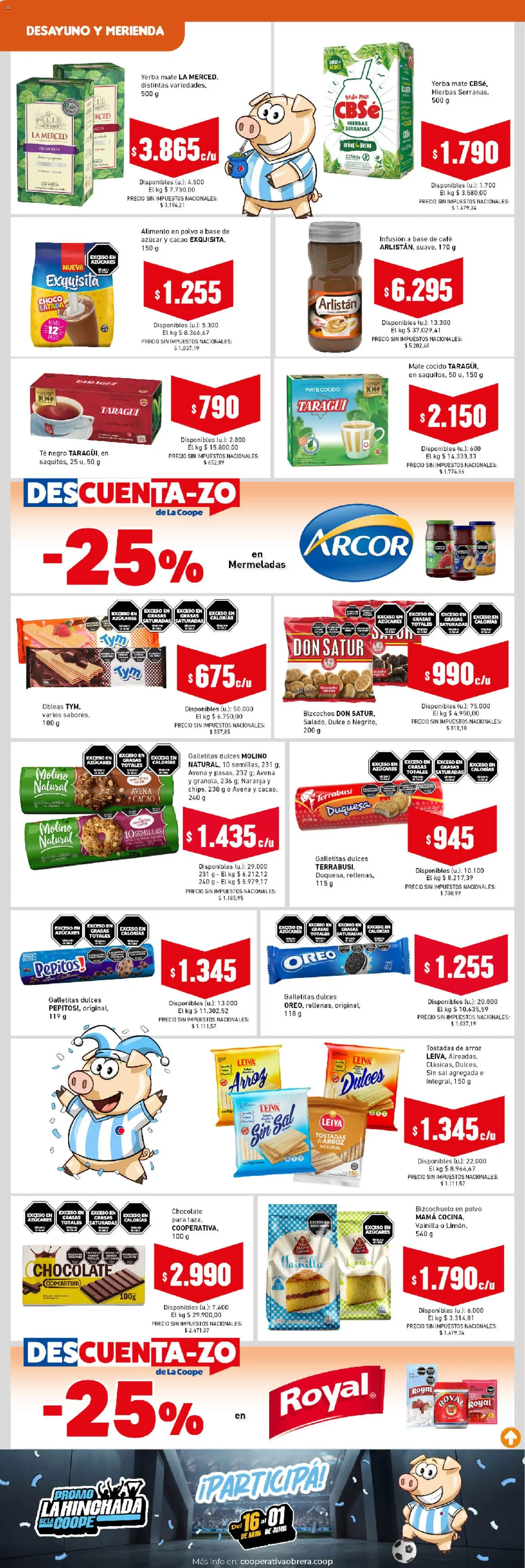 Cooperativa Obrera - Ahorrón │ válido desde el 16.04.2026 | Página: 2 | Productos: Mate, Avena, Café, Bizcochos