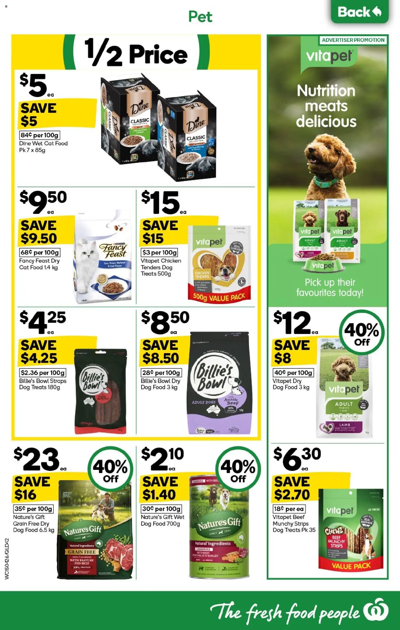 Woolworths catalogue - valid from 15.04.2026 | Page: 42 | Products: Chicken, Beef, Dog food, Vegetables