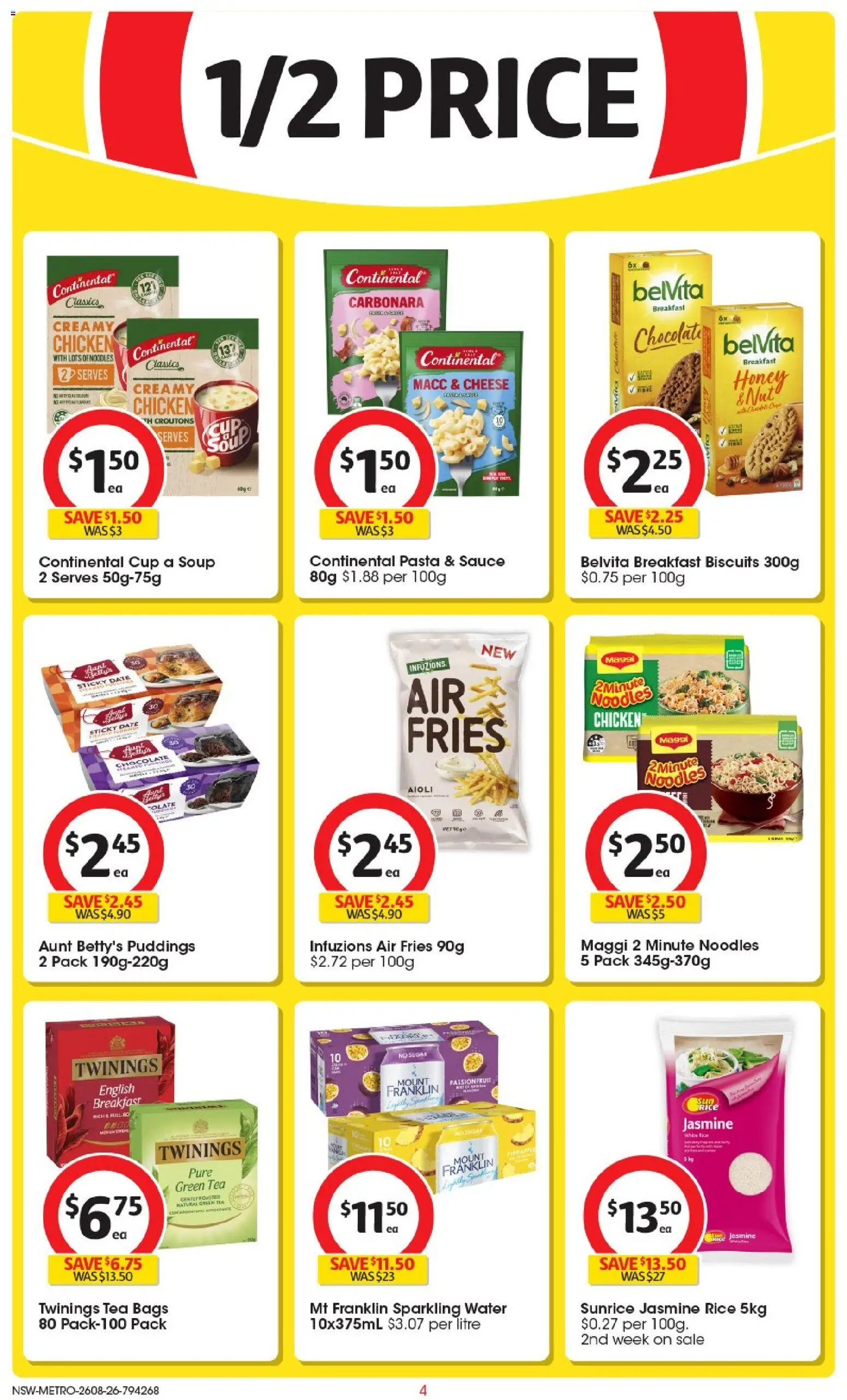 Coles catalogue - valid from 26/08/2026 | Page: 4 | Products: Fries, Rice, Passionfruit, Sauce