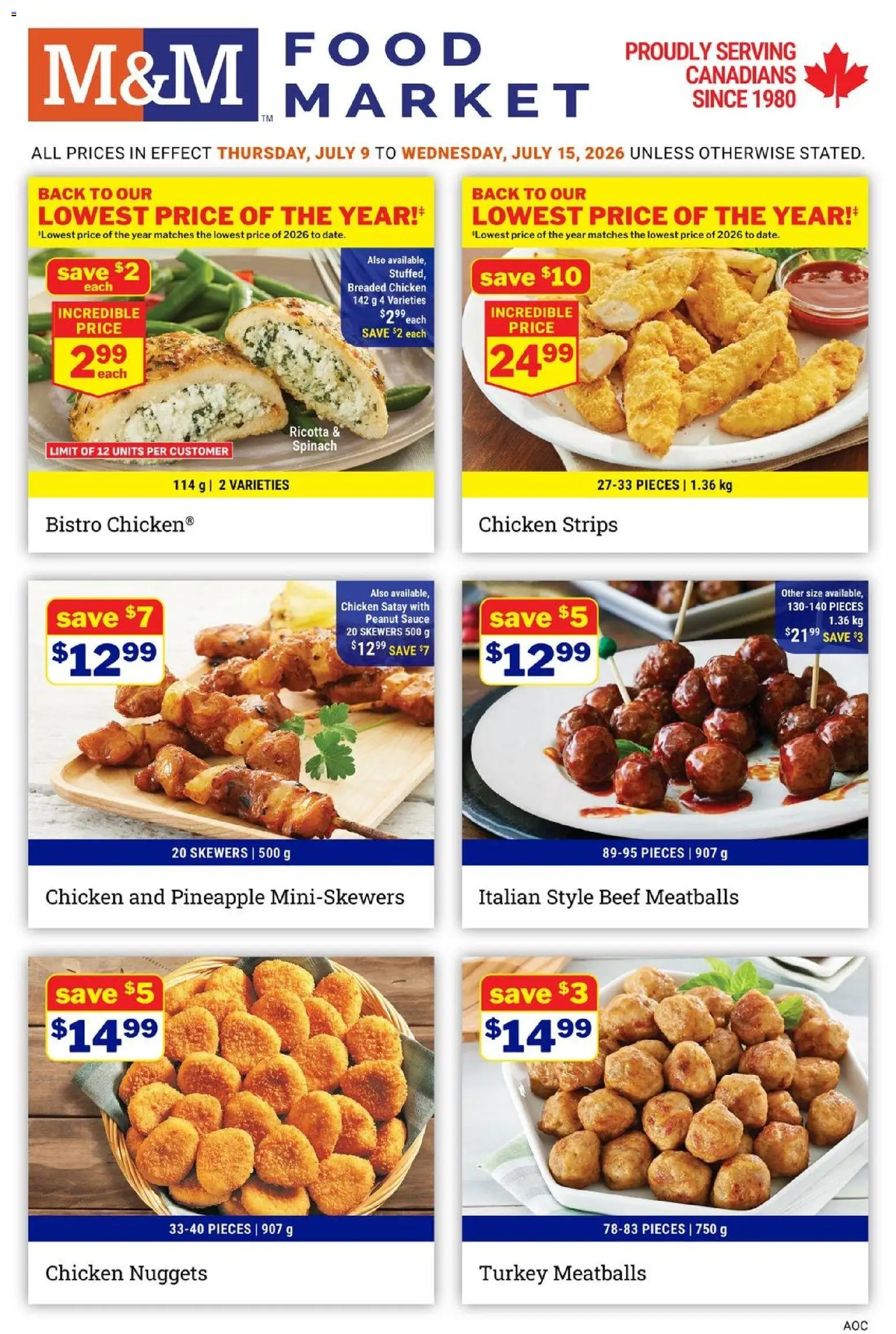 M&M Food Market flyer valid from Jul 9, 2026 | Page: 1 | Products: Beef, Pineapple, Turkey, Chicken