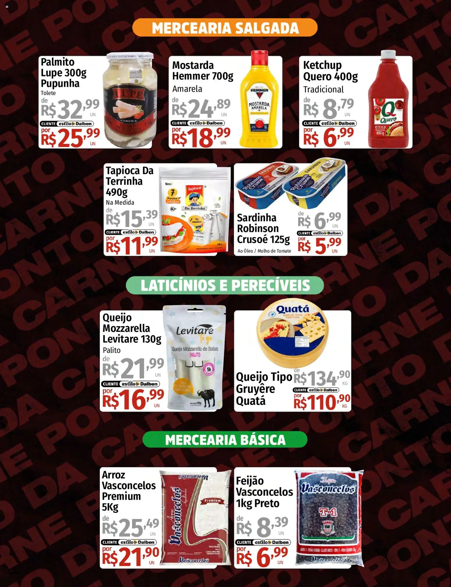 Supermercado Dalben Folheto - válido de 19/08/2026 | Página: 3 | Produtos: Feijão, Pó, Queijo, Arroz