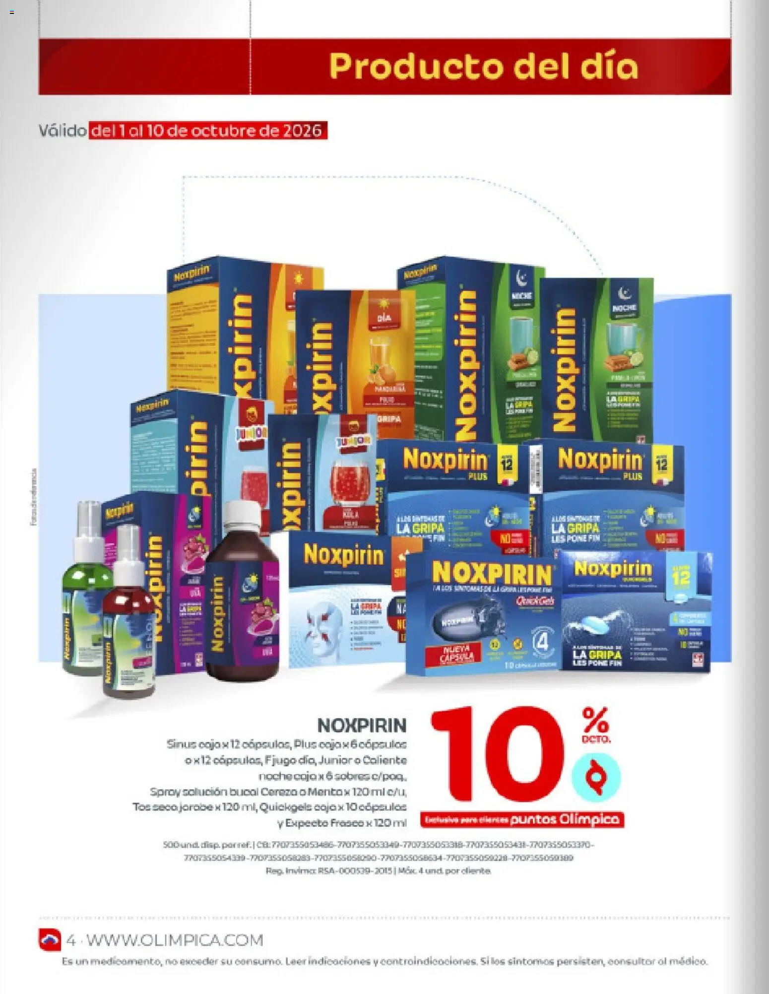 Olímpica revista - valida desde el 01/10/2026 | Página: 4 | Productos: Jarabe