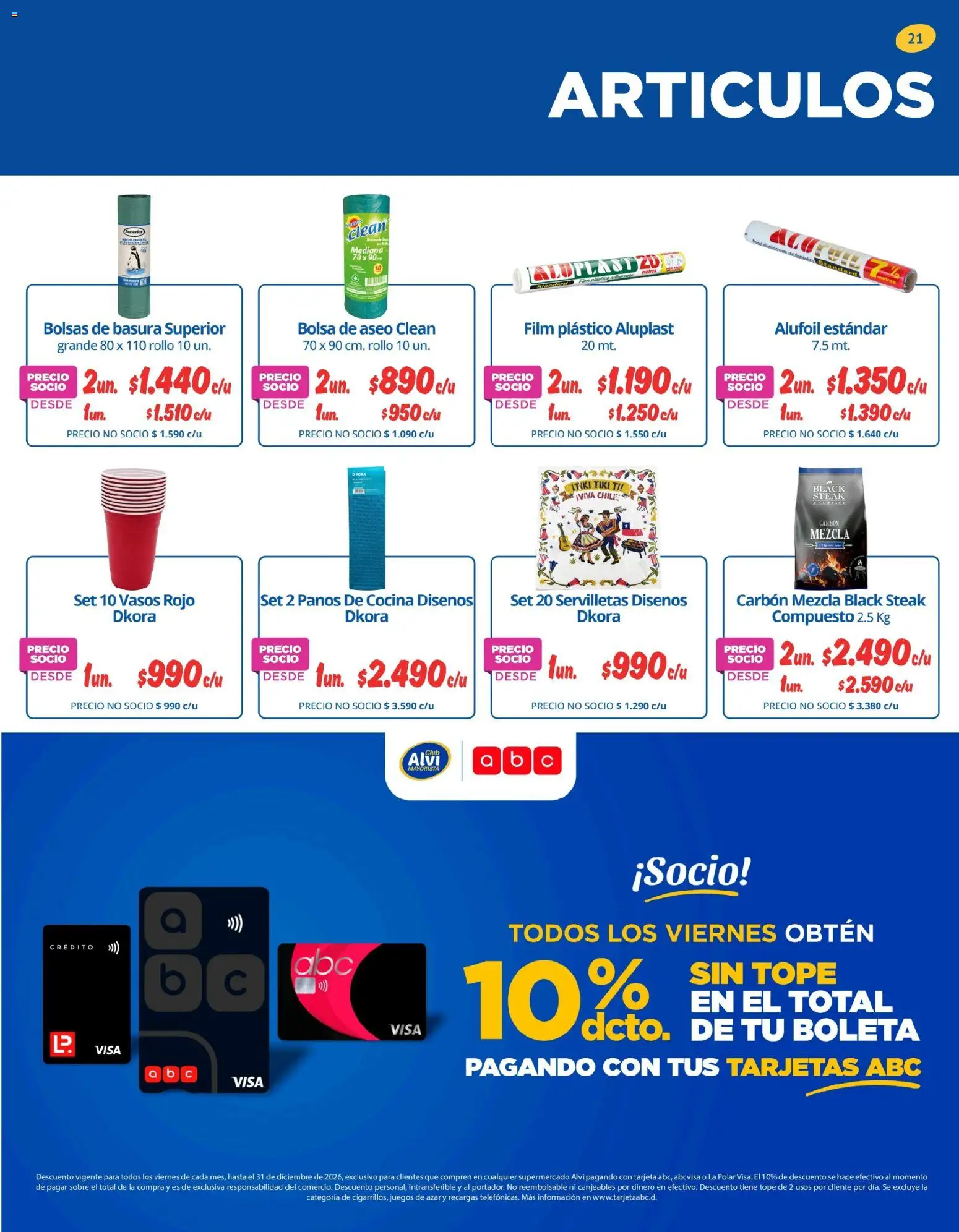 Alvi catálogo │ válido desde el 25.08.2026 | Página: 21 | Productos: Bolsa, Servilletas, Sobre, Vasos