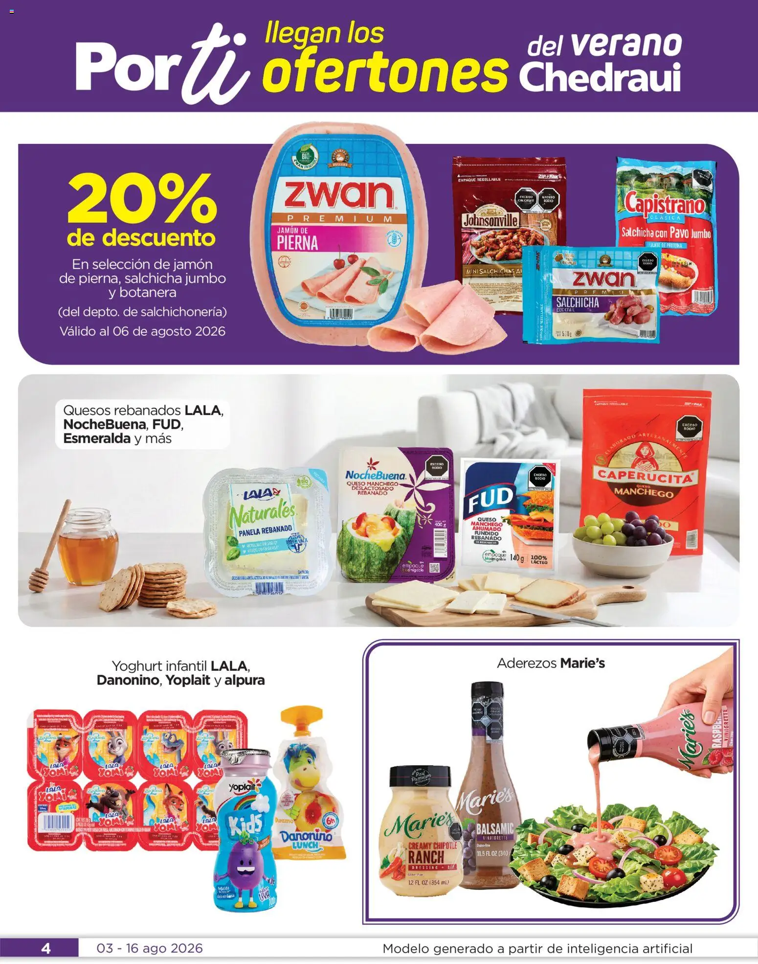 Nuevas ofertas de Chedraui válidas en toda la República Mexicana desde el 03/08/2026. ¡Encuentra las mejores ofertas en Chedraui folleto Por Ti ofertones del verano! | Página: 4