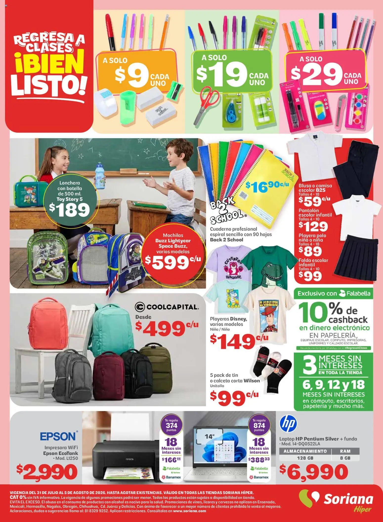 Nuevas ofertas de Soriana válidas en toda la República Mexicana desde el 31/07/2026. ¡Encuentra las mejores ofertas en Soriana Oferta se dice Soriana Híper Nacional! | Página: 8 | Productos: Blusa, Cuaderno, Playera, Falda