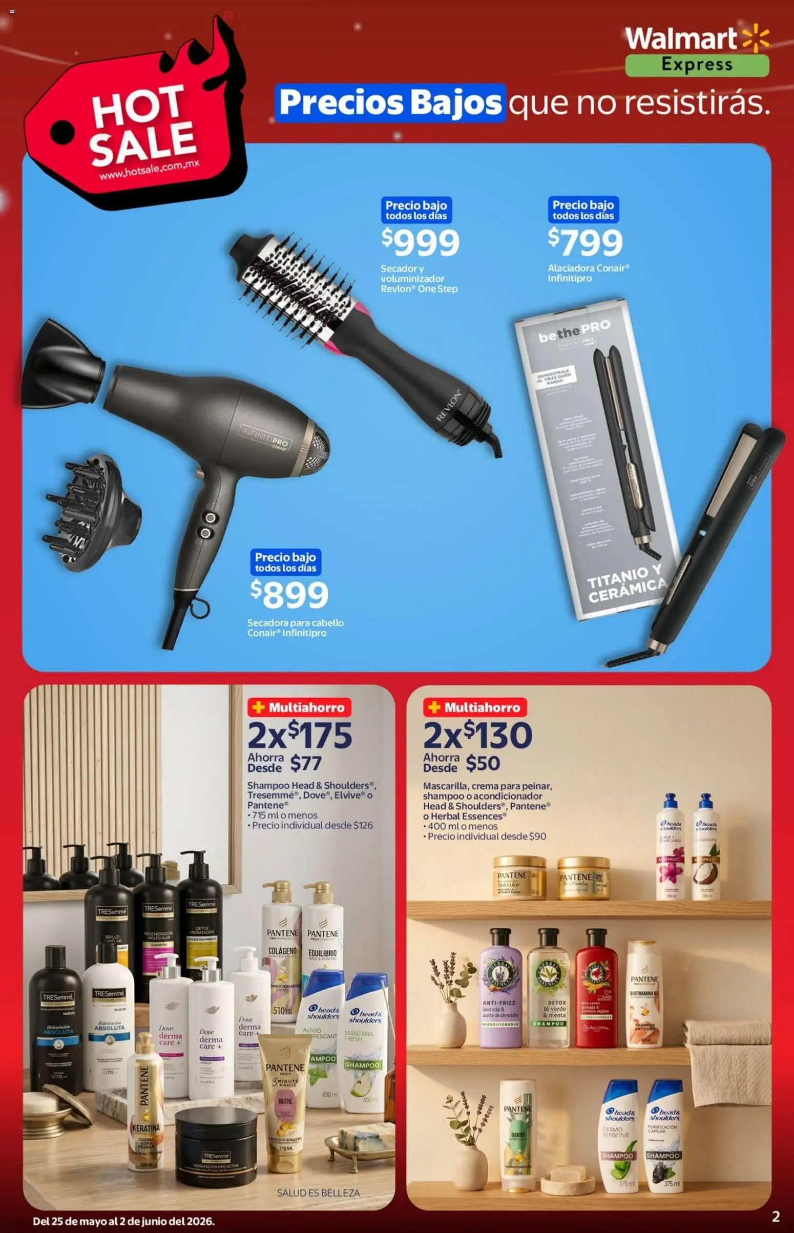 Nuevas ofertas de Walmart Express válidas en toda la República Mexicana desde el 25.05.2026. ¡Encuentra las mejores ofertas en Walmart Express Hot Sale! | Página: 2 | Productos: Brillo, Almendra, Té, Acondicionador