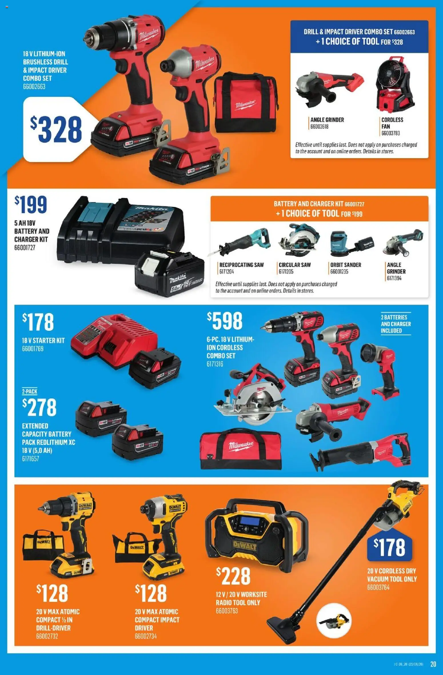 Canac flyer valid from Jun 25, 2026 | Page: 20 | Products: Radio, Grinder, Battery