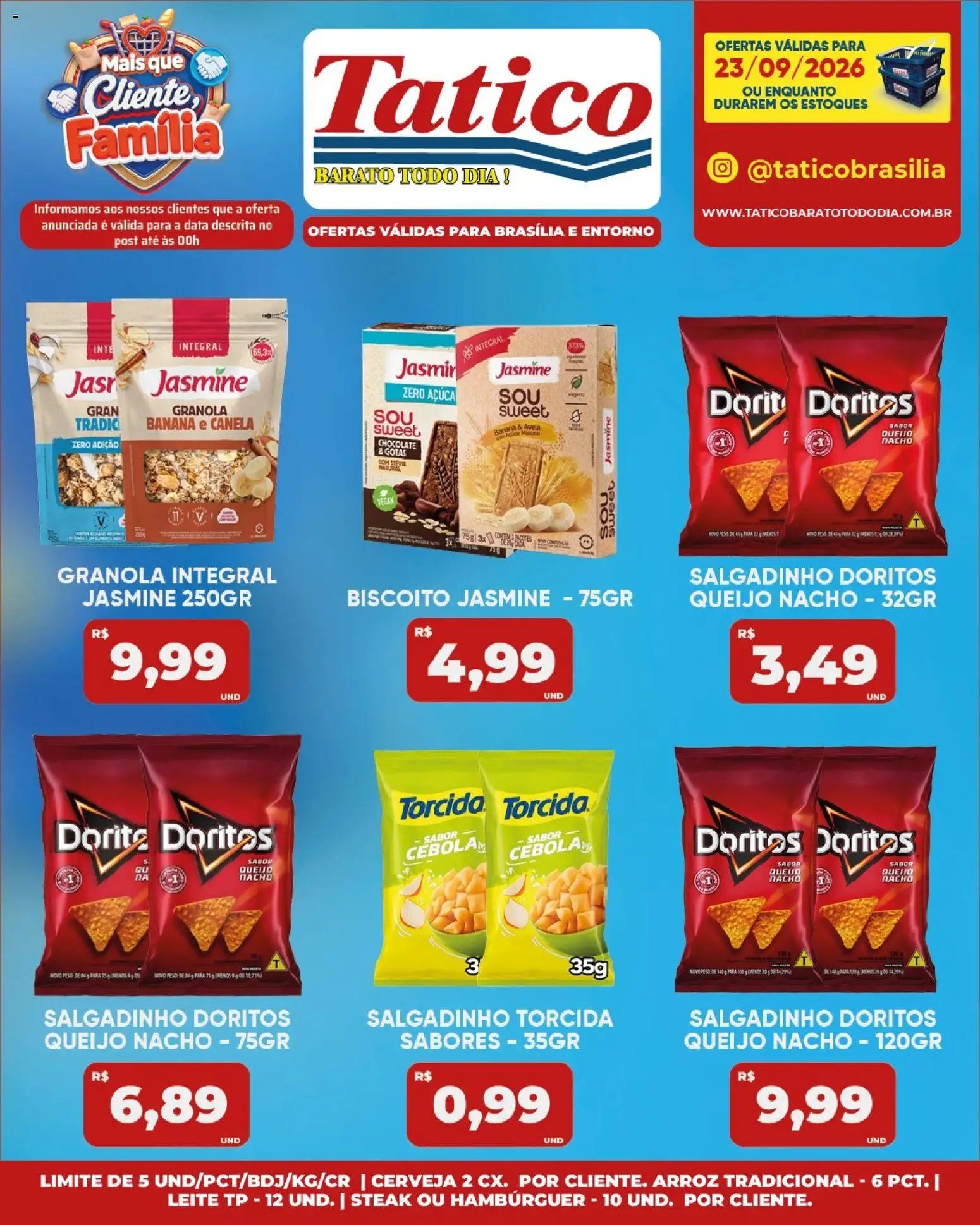 Tatico Folheto - válido de 23/09/2026 | Página: 16 | Produtos: Biscoito, Queijo, Granola, Aveia