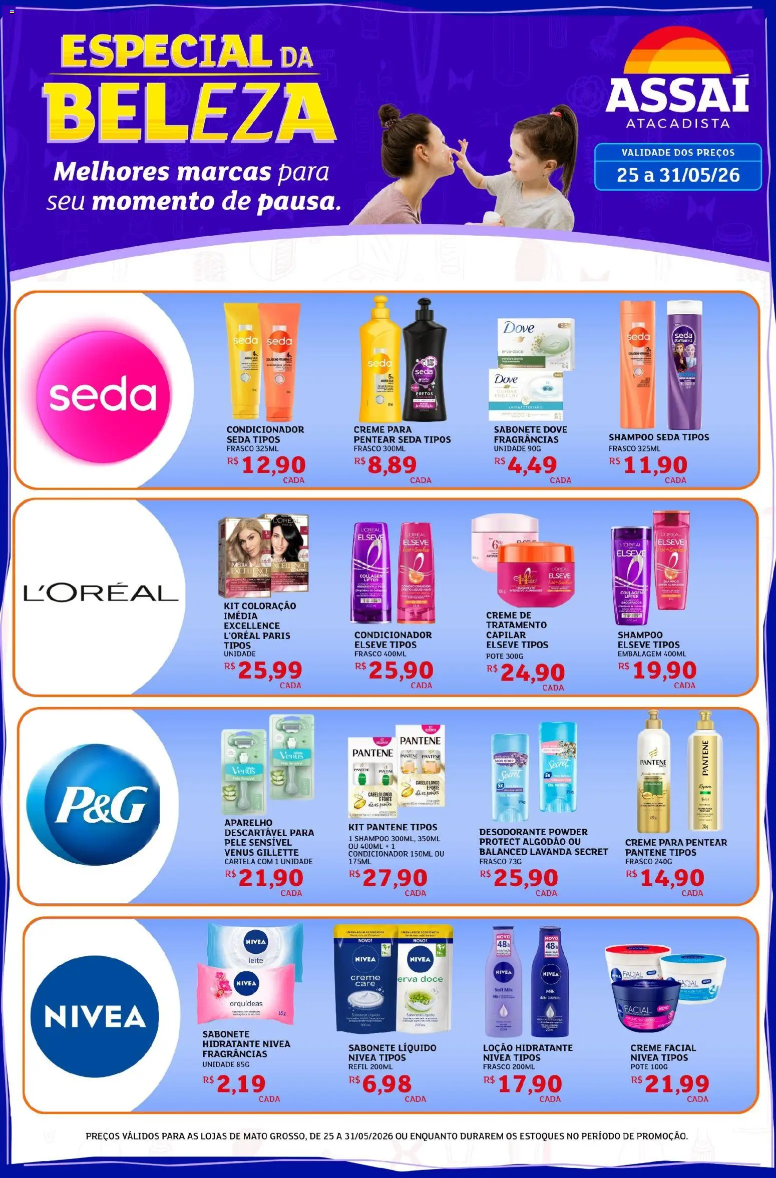 Assaí Atacadista Folheto - válido de 25.05.2026 | Página: 1 | Produtos: Condicionador, Leite, Algodão, Creme para pentear