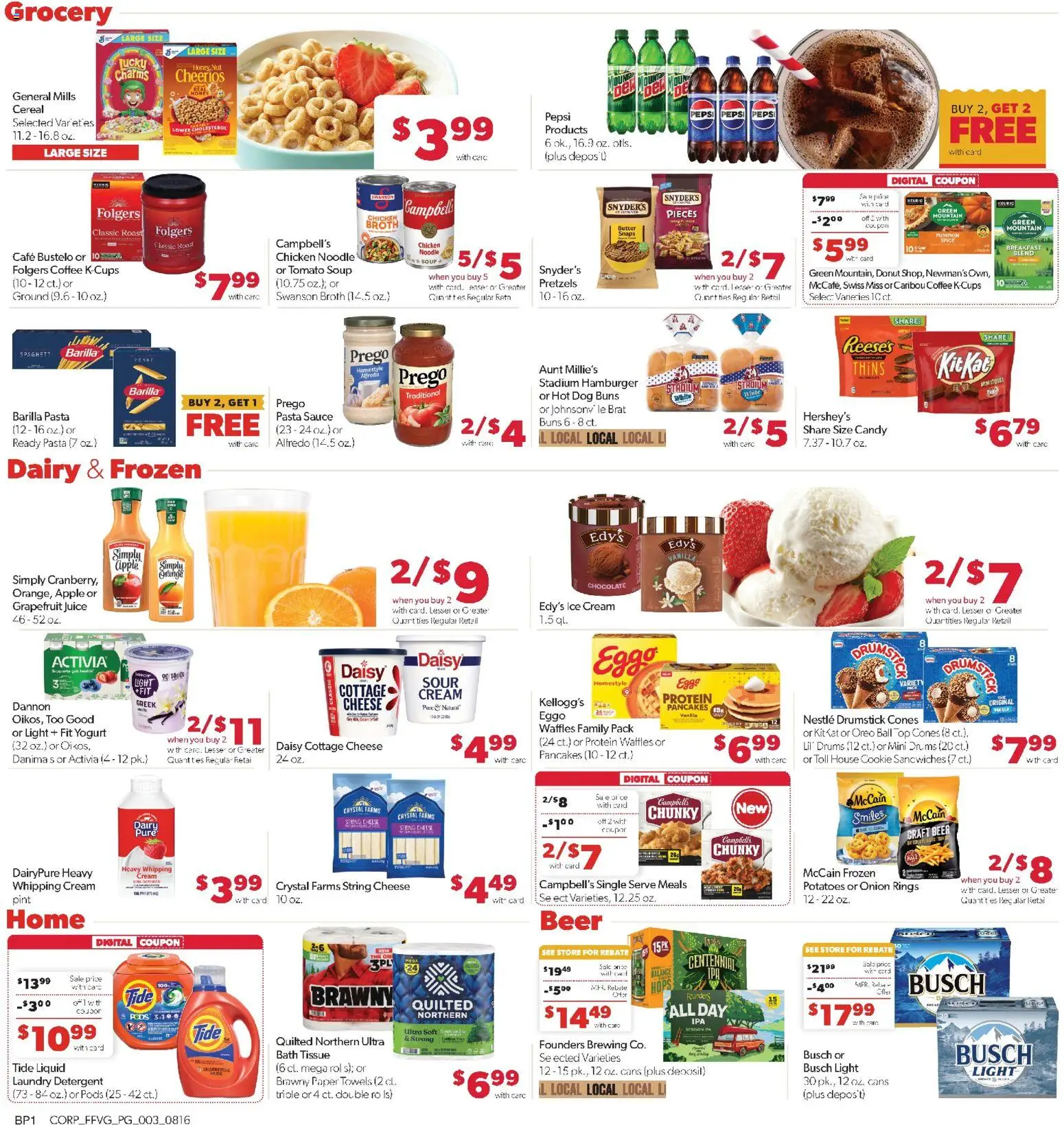 Family Fare Weekly Ad - MI - valid from 08/16/2026 | Page: 4 | Products: Potatoes, Tomato, Cereal, Donut