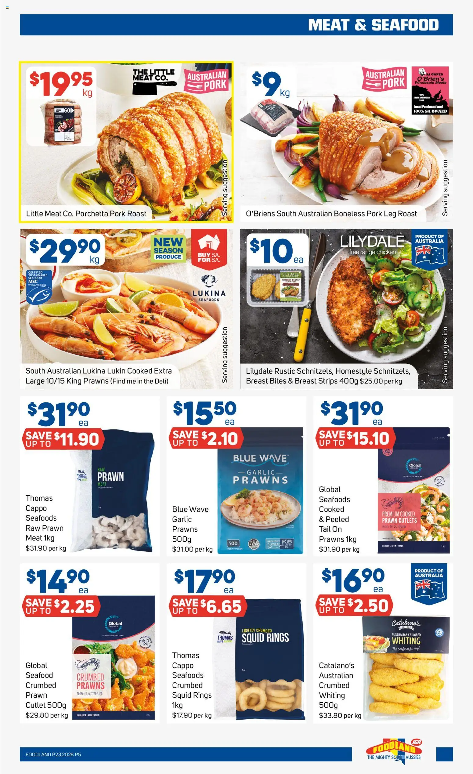 Foodland catalogue - valid from 03.06.2026 | Page: 5 | Products: Chicken, Pork, Meat, Prawns