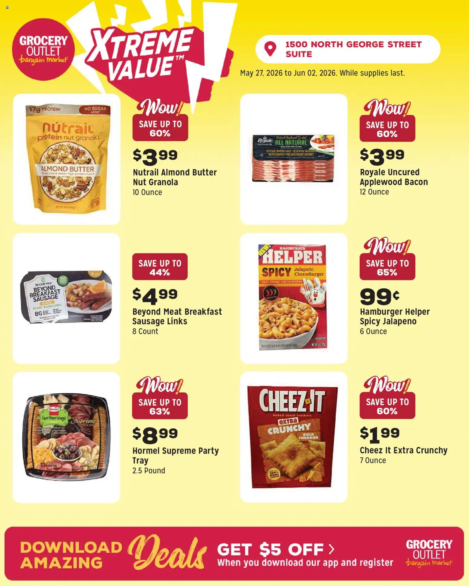 Grocery Outlet Weekly Ad - PA - valid from 27.05.2026 | Page: 5 | Products: Butter, Pork, Sugar, Sausage
