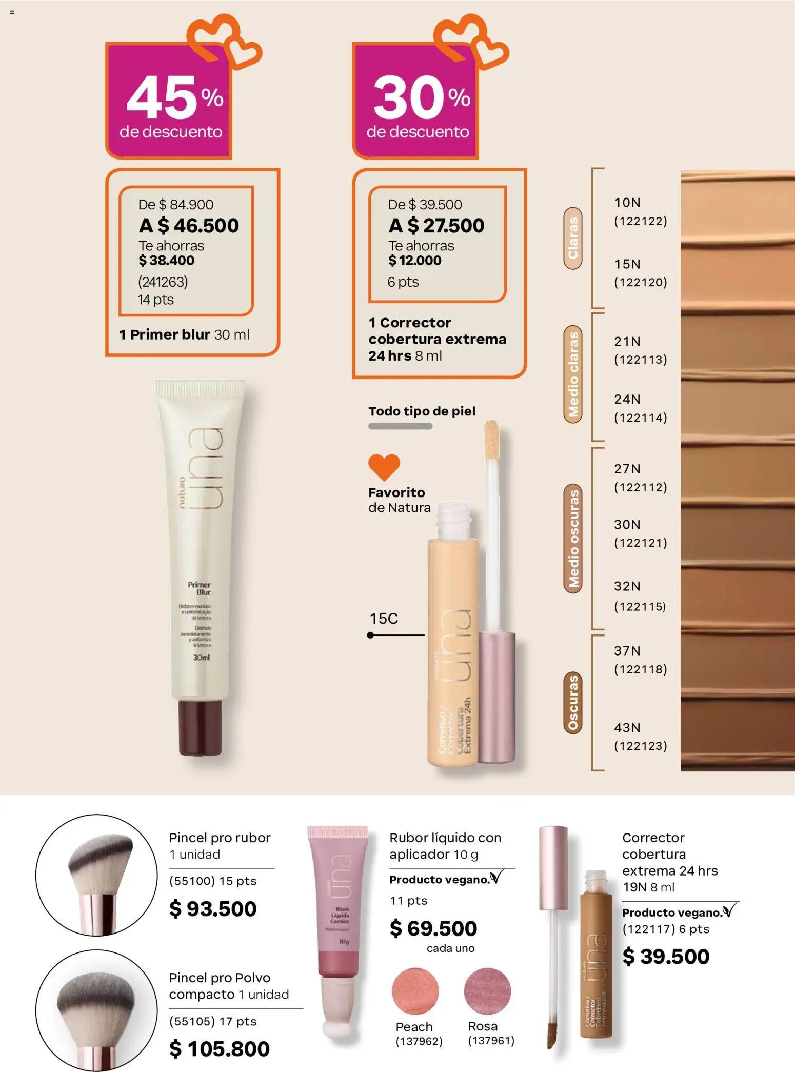 Natura revista - valida desde el 22/07/2026 | Página: 83 | Productos: Polvo compacto, Rubor, Polvo, Corrector