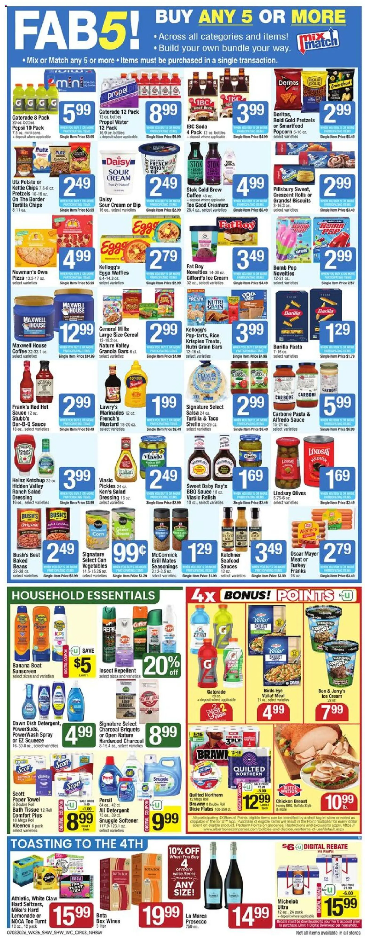 Shaw's Weekly Ad - NH - valid from 07/03/2026 | Page: 3 | Products: Corn, Ketchup, Sauce, Seafood