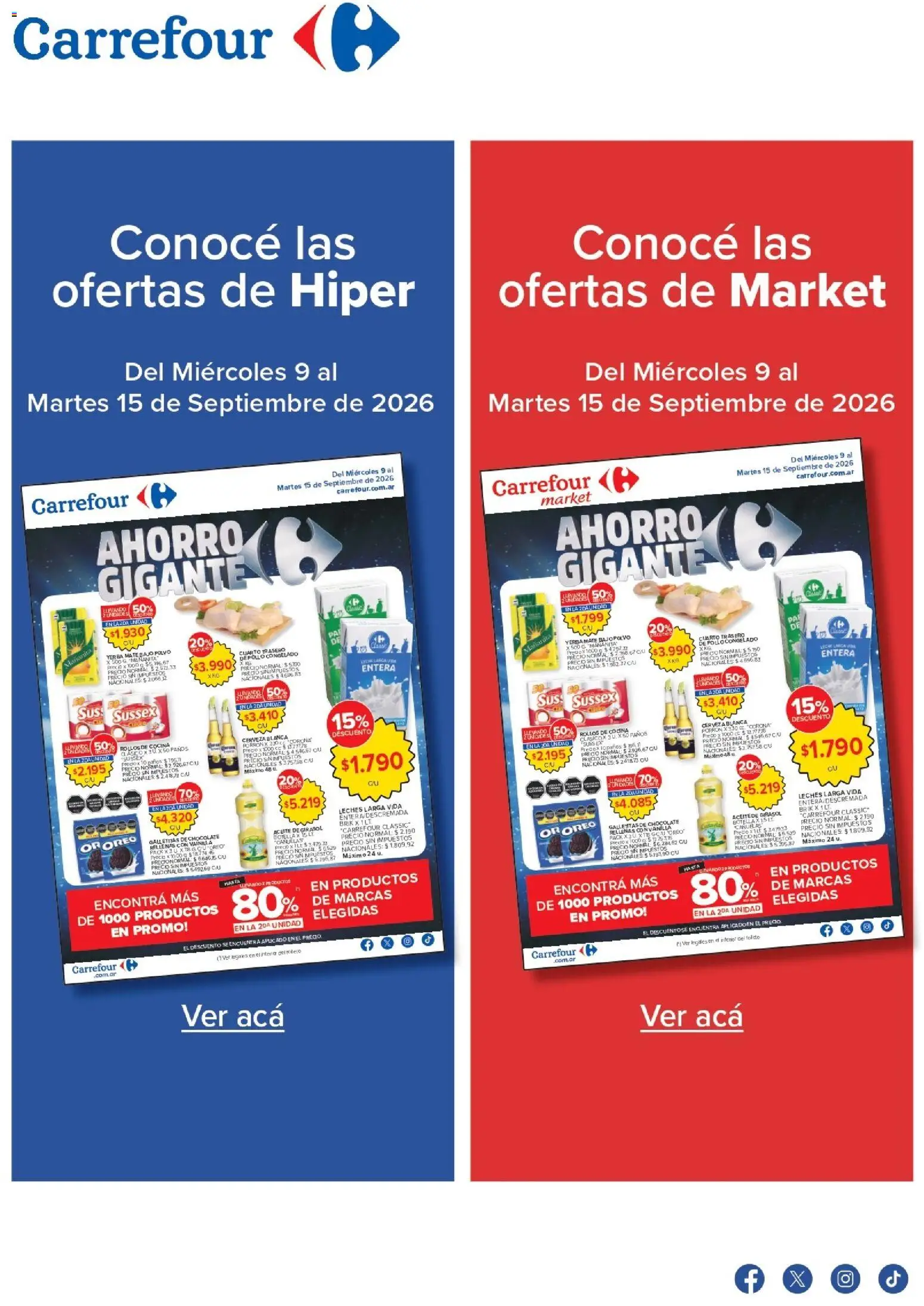 Carrefour - Ofertas │ válido desde el 09/09/2026 | Página: 1 | Productos: Mate, Galletitas, Pollo, Aceite