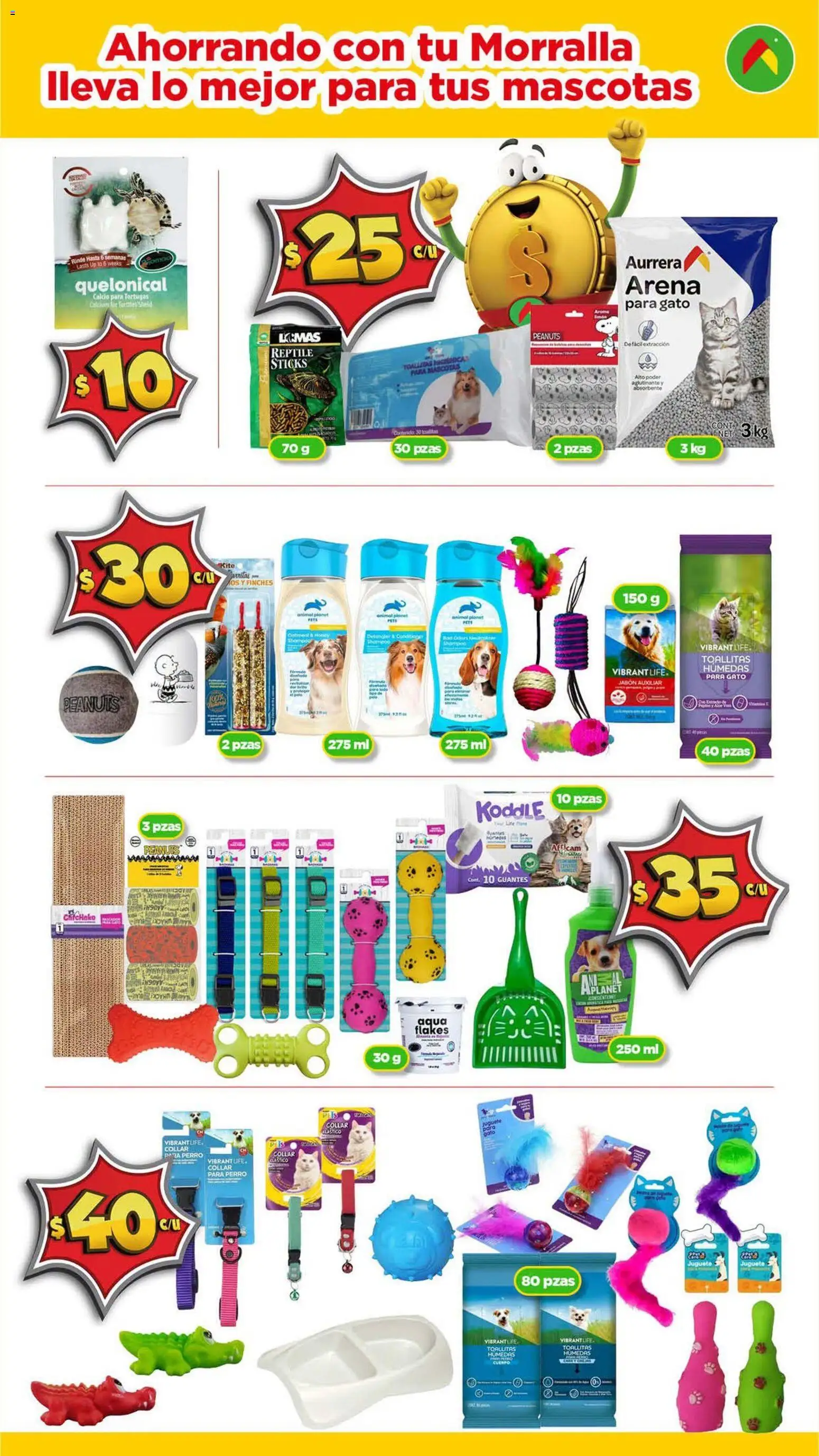 Nuevas ofertas de Bodega Aurrerá válidas en toda la República Mexicana desde el 17/09/2026. ¡Encuentra las mejores ofertas en Bodega Aurrerá folleto Con tu Morralla, tu ahorro rinde más! | Página: 5 | Productos: Guantes, Toallitas húmedas, Shampoo, Collar