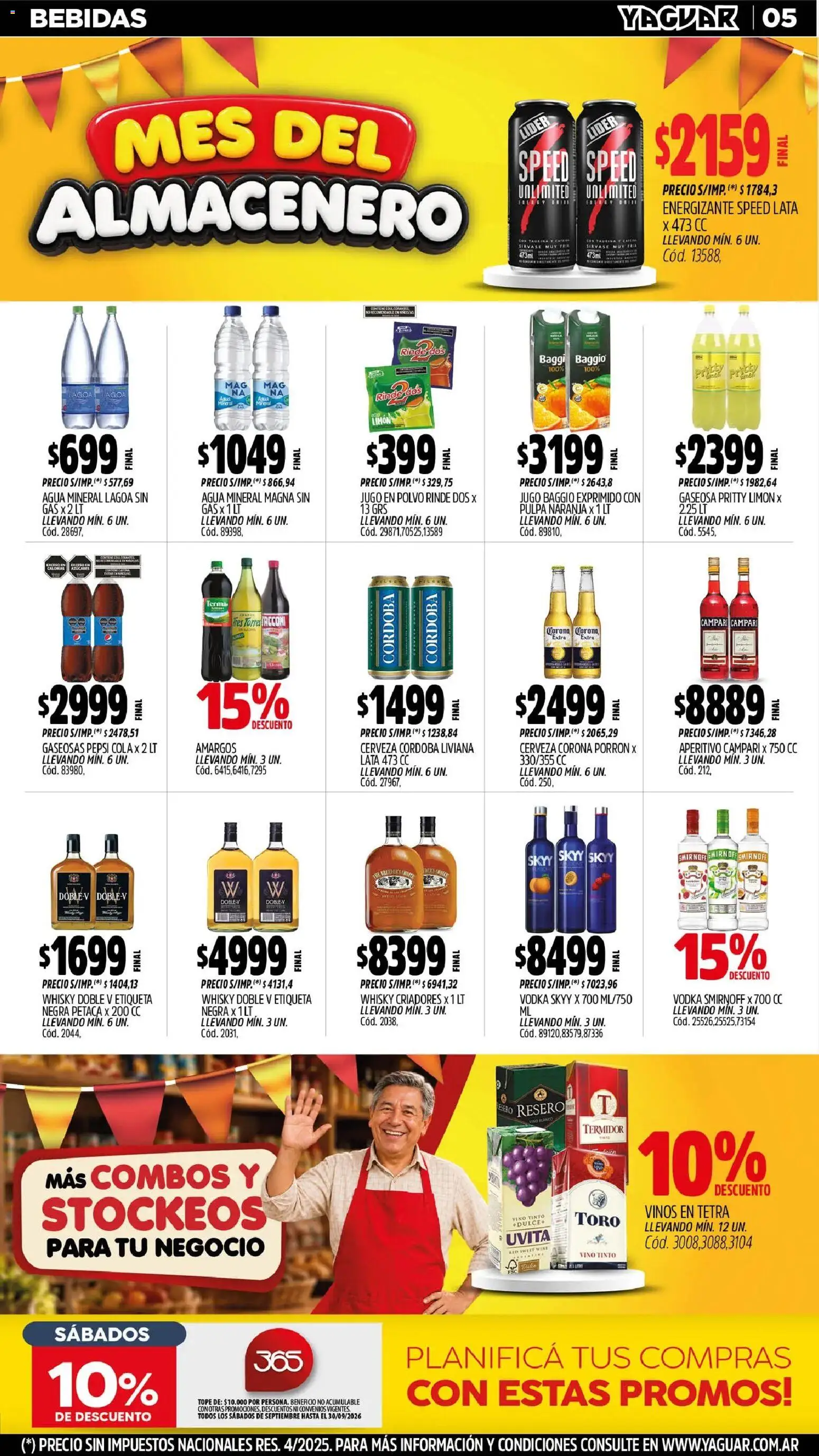 Yaguar - Oferta Semanal Córdoba │ válido desde el 31/08/2026 | Página: 5 | Productos: Whisky, Polvo, Gaseosa, Dulce