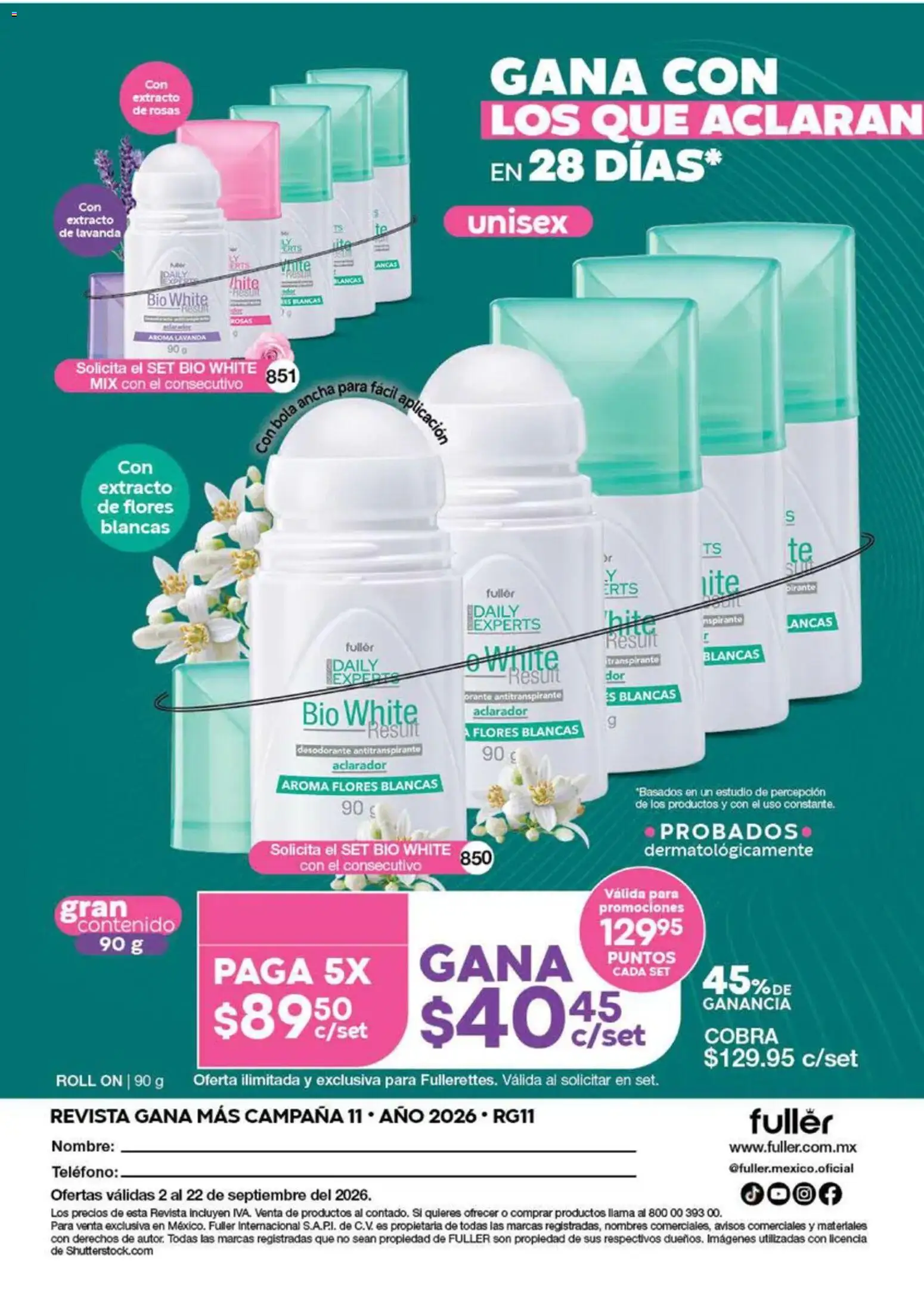 Nuevas ofertas de Fuller válidas en toda la República Mexicana desde el 02/09/2026. ¡Encuentra las mejores ofertas en Fuller Gana Más 11 2026! | Página: 46 | Productos: Flores, Teléfono, Campana, Revista