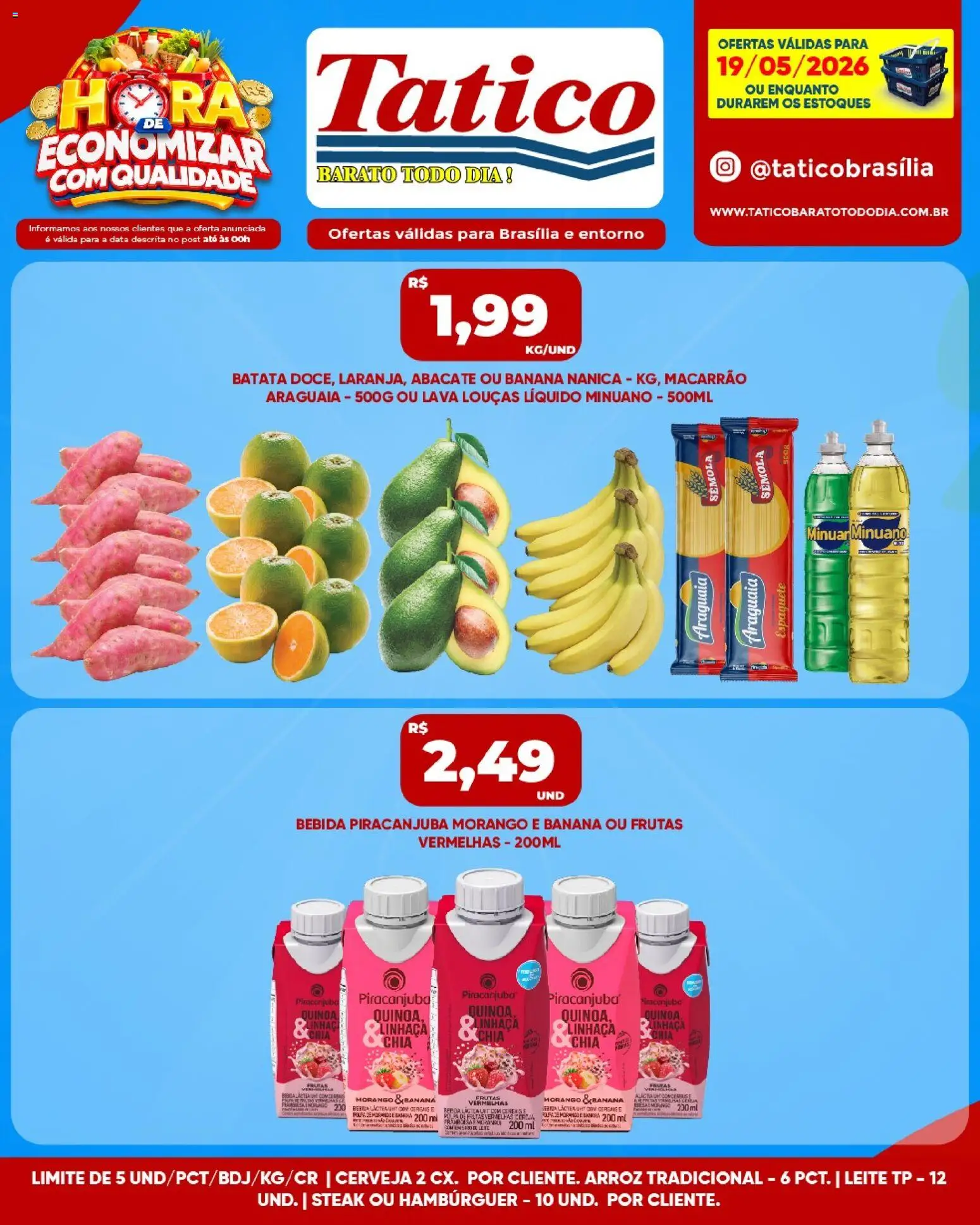 Tatico Folheto - válido de 20.05.2026 | Página: 20 | Produtos: Linhaça, Arroz, Hambúrguer, Bebida