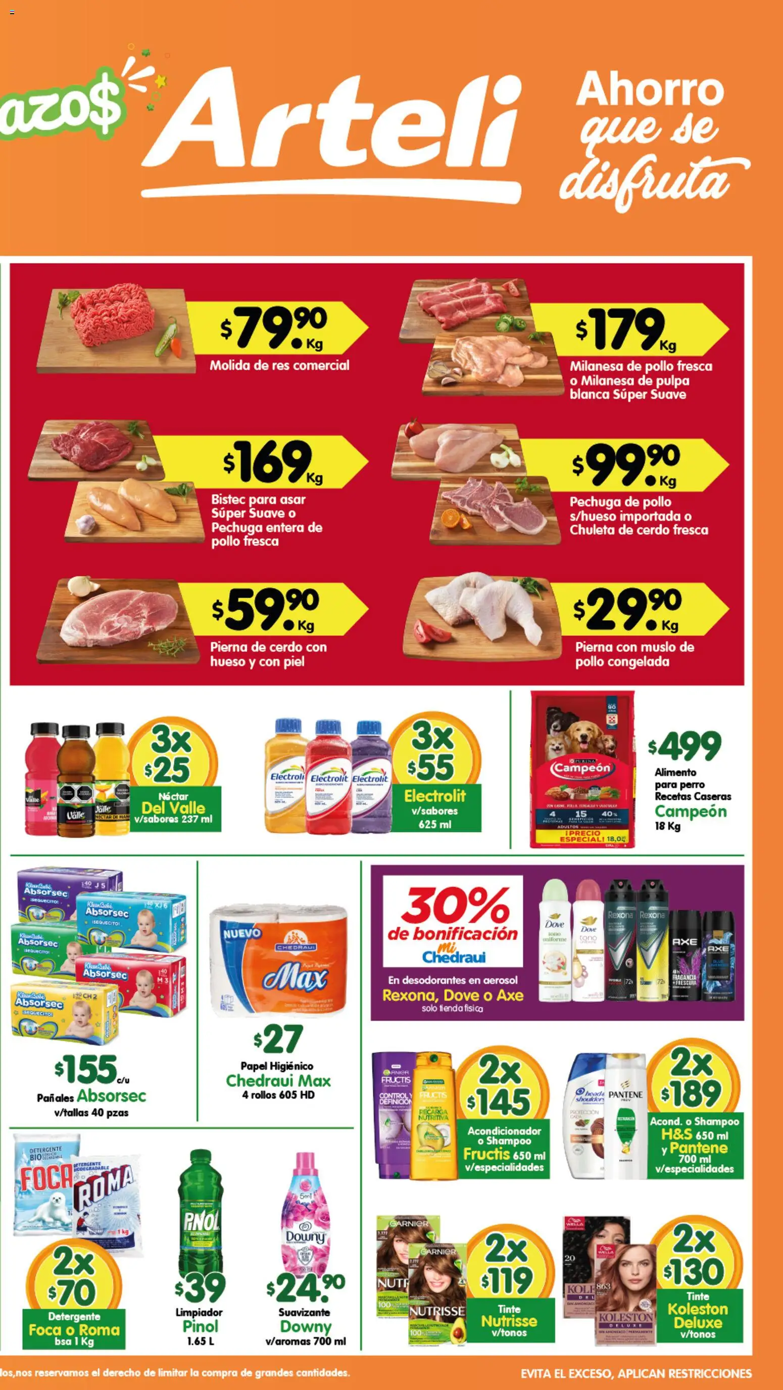 Nuevas ofertas de Arteli válidas en toda la República Mexicana desde el 15.05.2026. ¡Encuentra las mejores ofertas en Arteli folleto Valles! | Página: 2 | Productos: Pollo, Milanesa, Pañales, Papel higiénico
