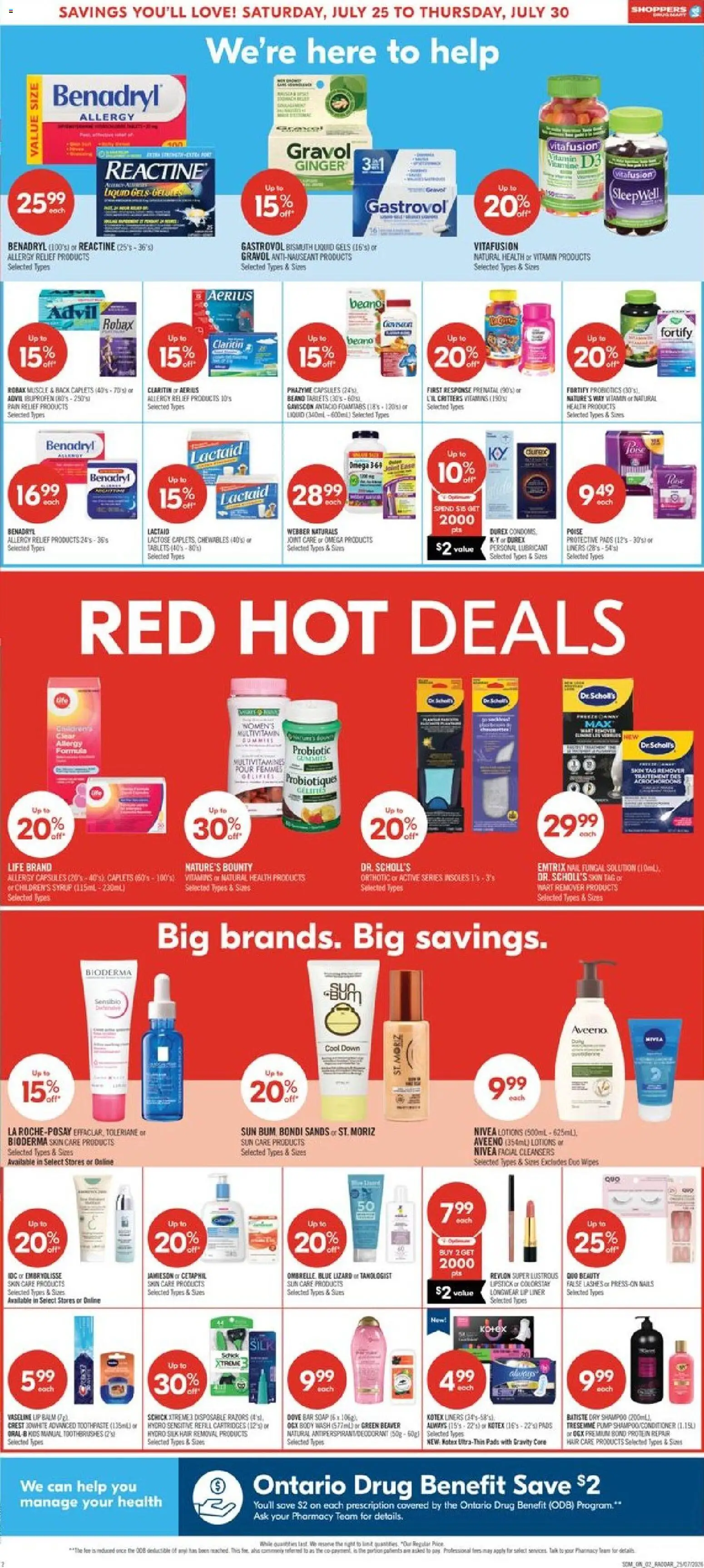 Shoppers flyer valid from Jul 24, 2026 | Page: 3 | Products: Lipstick, Shampoo, Soap, Toothpaste