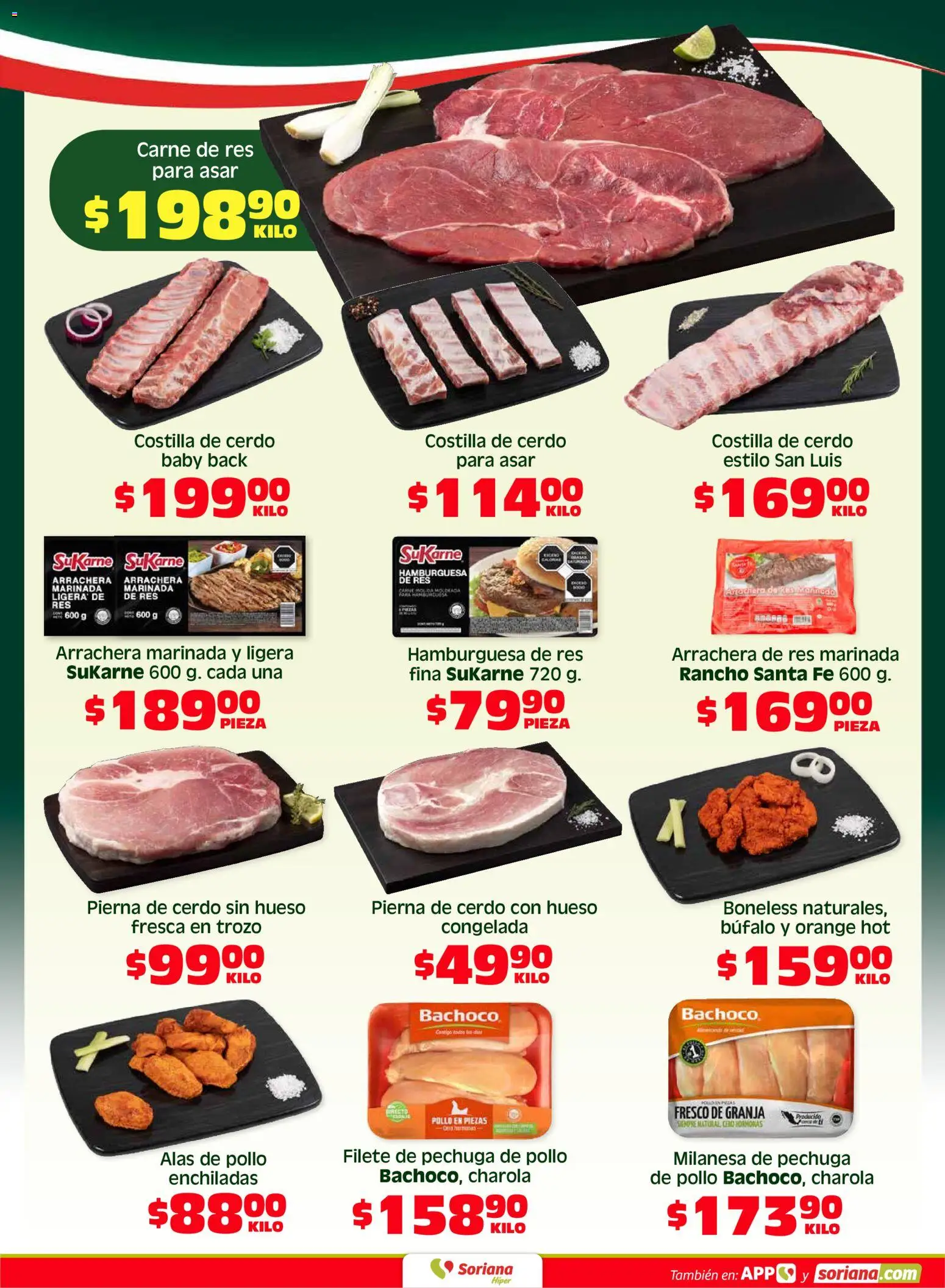 Nuevas ofertas de Soriana válidas en toda la República Mexicana desde el 08.05.2026. ¡Encuentra las mejores ofertas en Soriana Fin de Semana Híper: Juárez! | Página: 4 | Productos: Pollo, Milanesa, Cerdo, Res