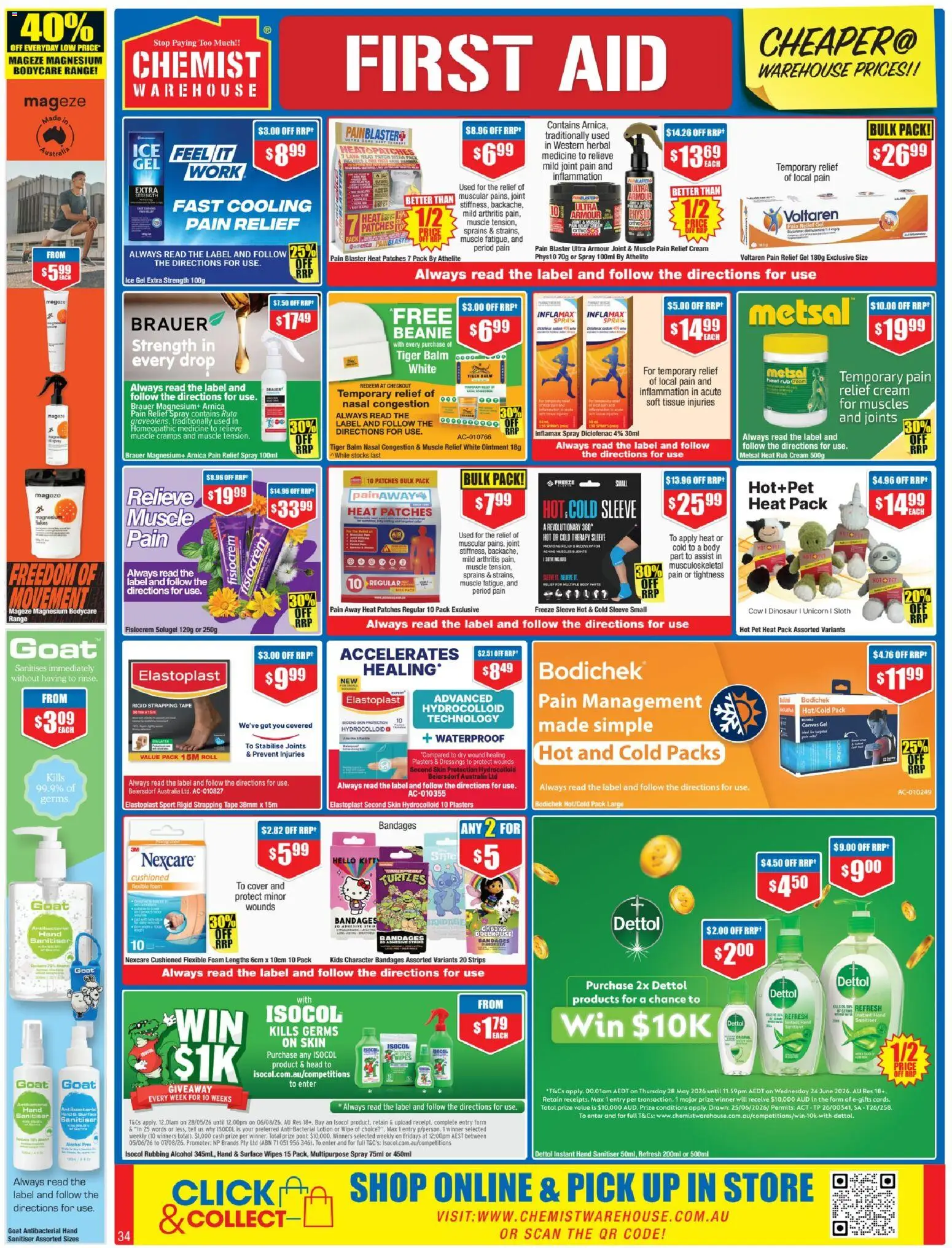 Chemist Warehouse catalogue - valid from 28.05.2026 | Page: 34 | Products: Lotion, Cream, Rubbing alcohol, Pain relief