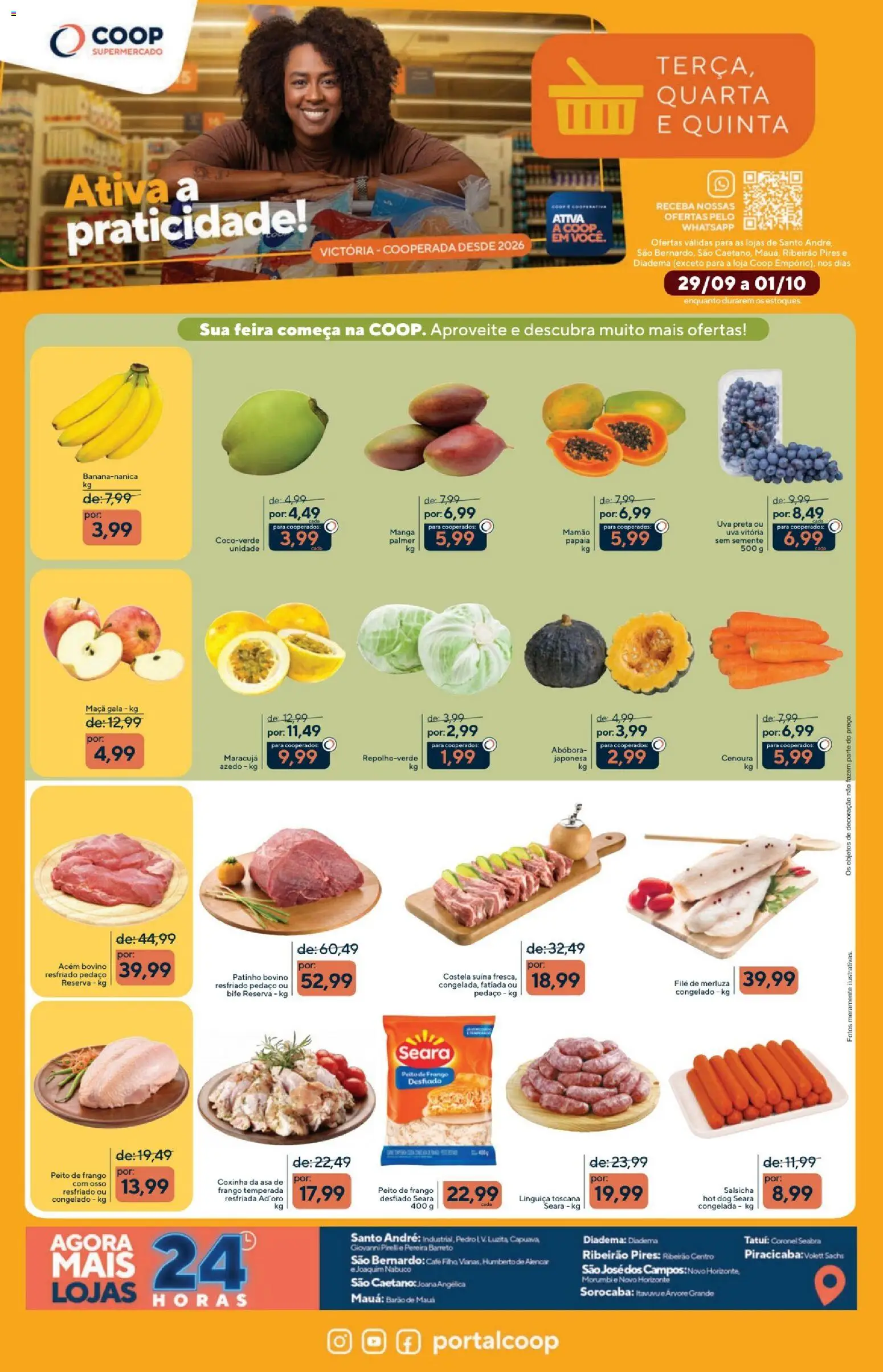 Coop Folheto - válido de 29/09/2026 | Página: 1 | Produtos: Abóbora, Uva, Mamão, Frango