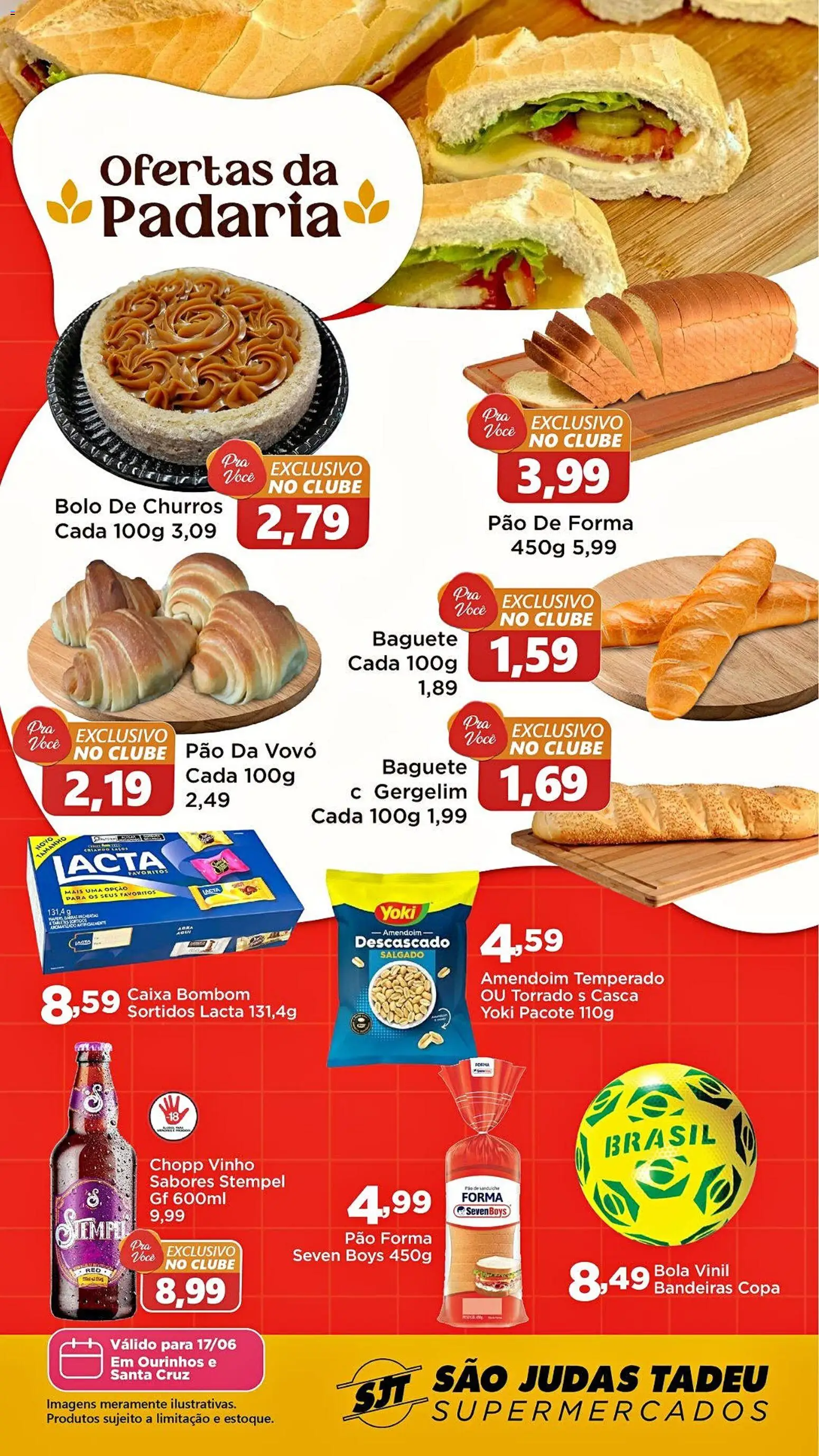São Judas Tadeu Folheto - válido de 17.06.2026 | Página: 1 | Produtos: Amendoim, Caixa, Sanduíche, Pão de forma