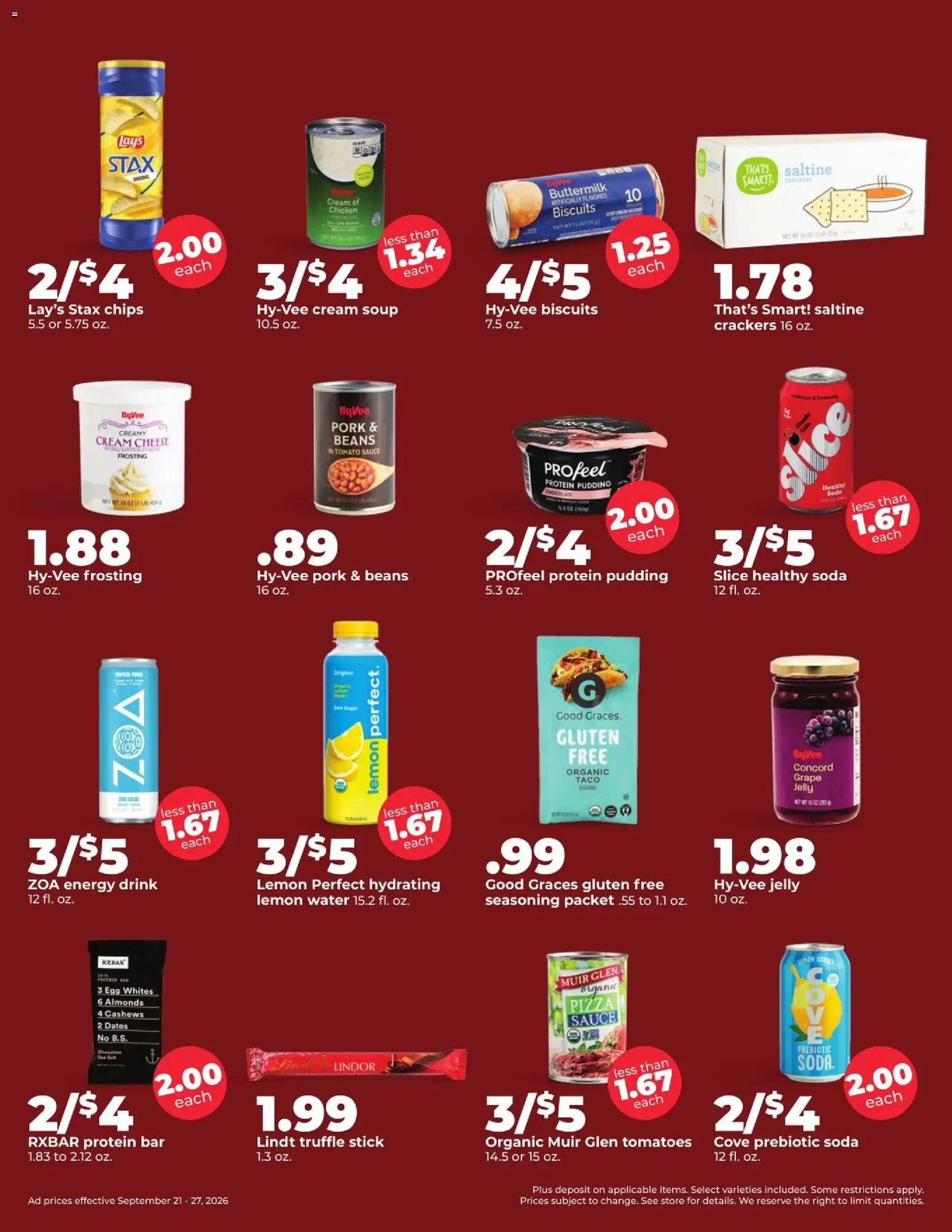 HyVee Weekly Ad - valid from 09/21/2026 | Page: 4 | Products: Chicken, Pudding, Beans, Lindt
