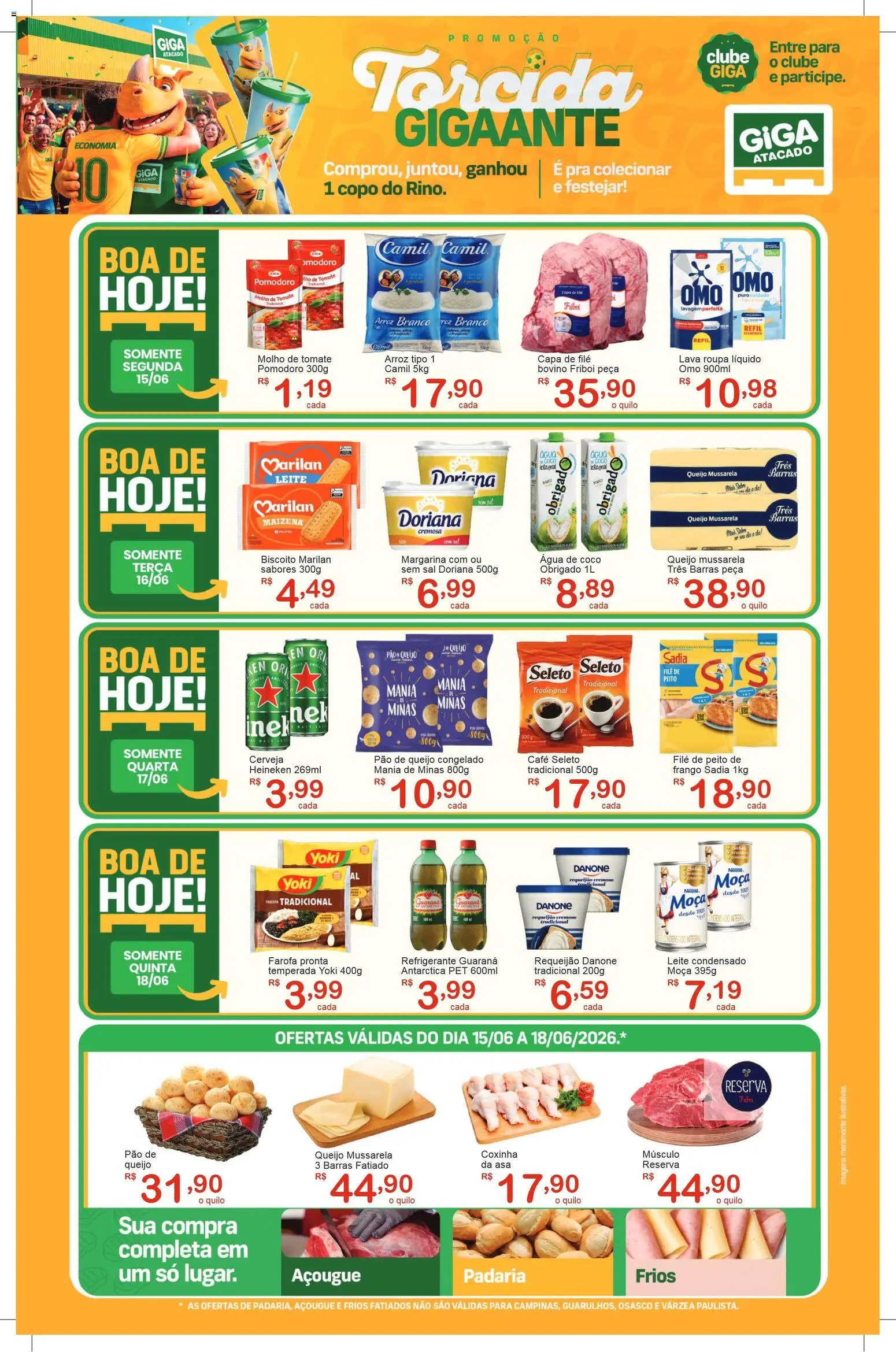 GIGA Atacado Folheto - válido de 15.06.2026 | Página: 1 | Produtos: Biscoito, Café, Farofa, Mussarela