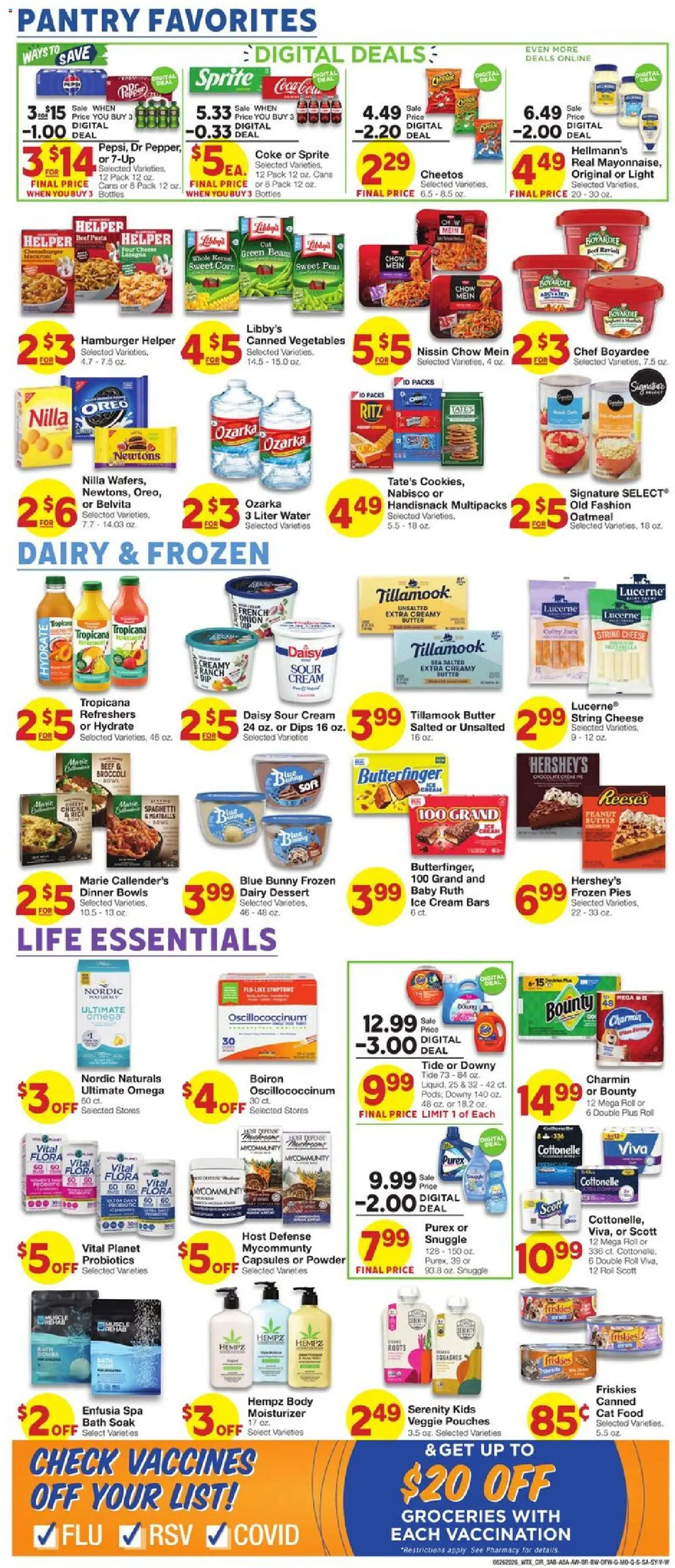 United Supermarkets Weekly Ad - valid from 08/26/2026 | Page: 3 | Products: Chicken, Oreo, Bath Soak, Sprite