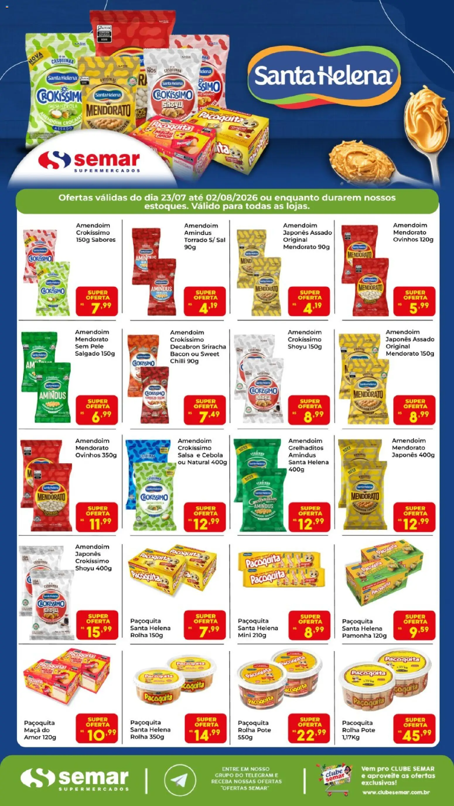Semar Supermercado Folheto - válido de 23/07/2026 | Página: 1 | Produtos: Amendoim, Cebola, Sal